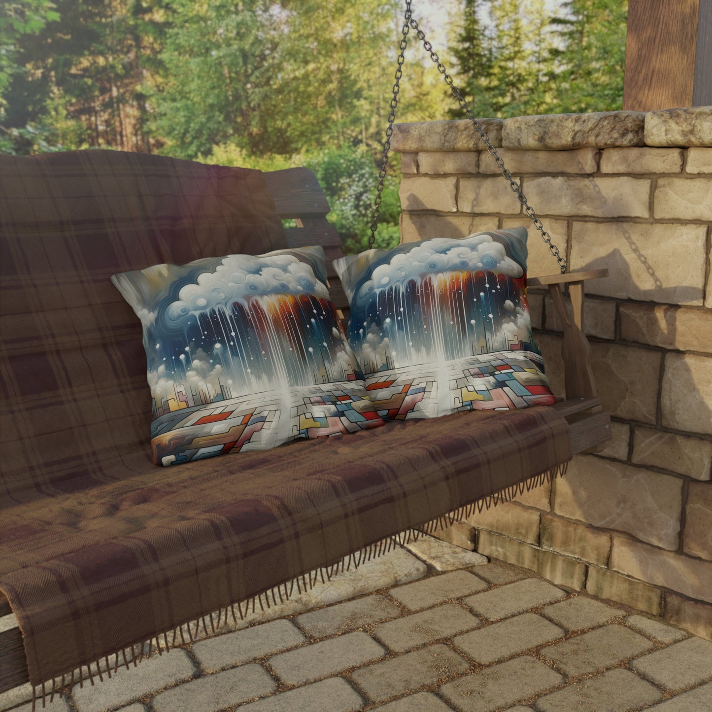Grounding Silver Clouds Outdoor Pillows