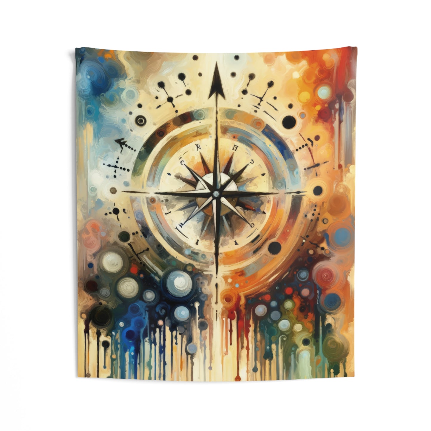 Guidance Abstract Compass Indoor Wall Tapestries