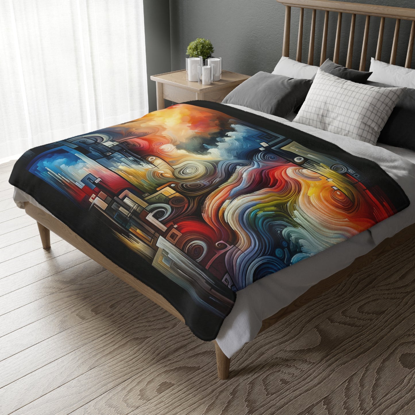 Tuning Essence Abstract Velveteen Microfiber Blanket (Two-sided print)