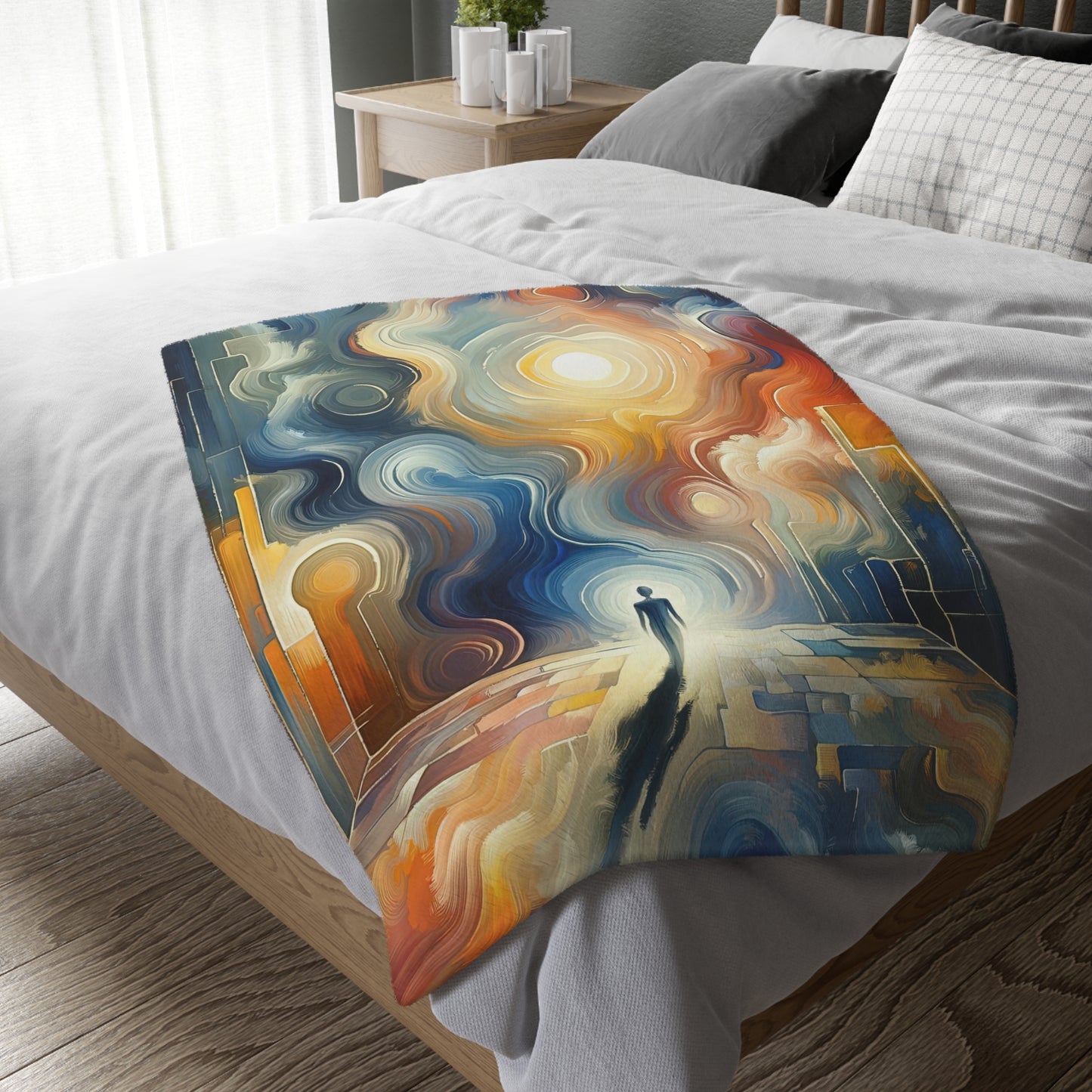 Spiritual Tranquil Sanctuary Velveteen Microfiber Blanket (Two-sided print)