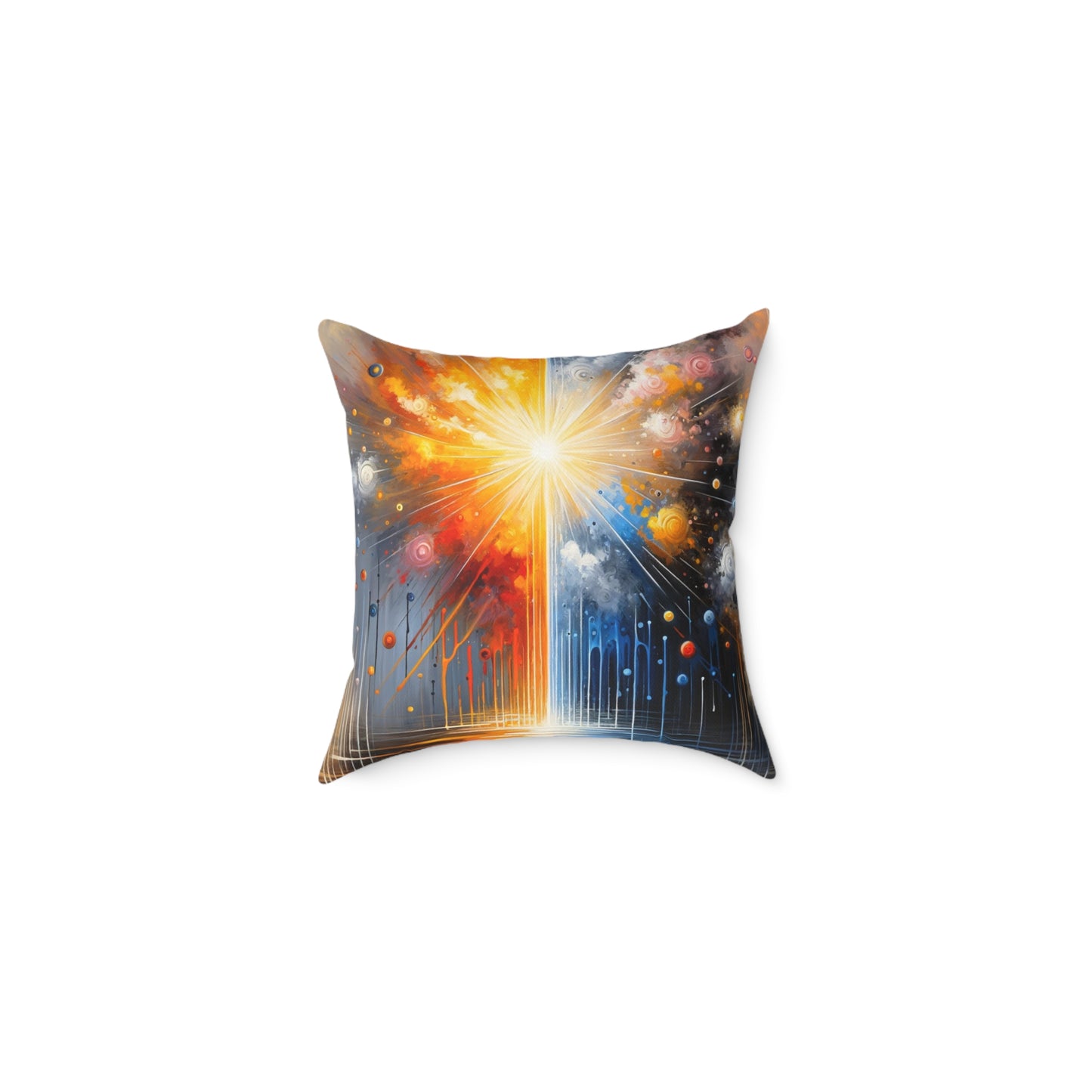 Luminous Abstract Tachism Spun Polyester Pillow