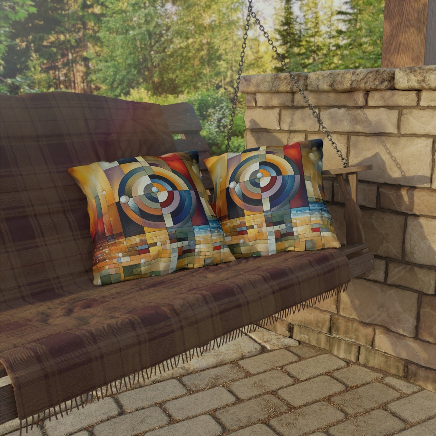 Oneness Through Tachism Outdoor Pillows