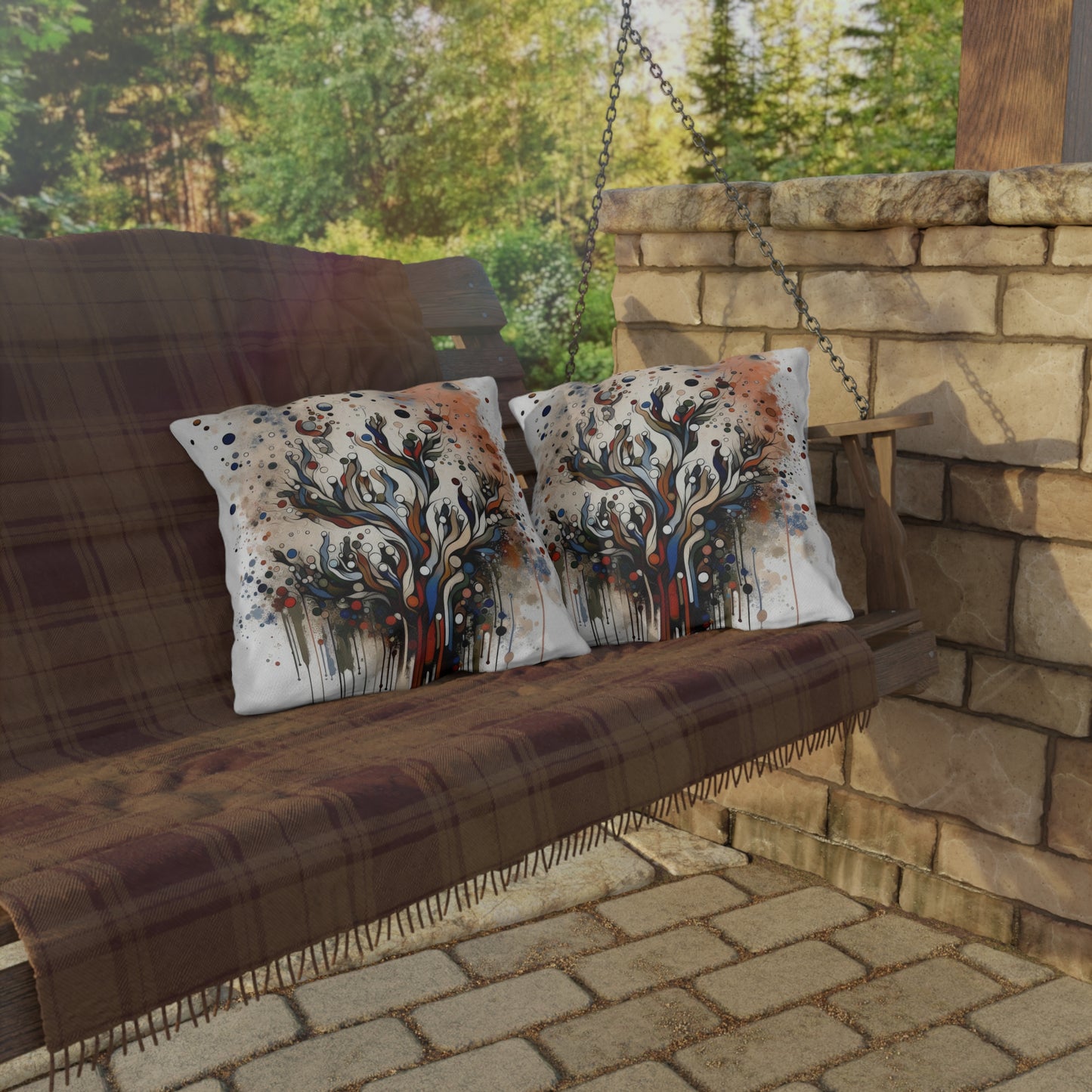 Intentional Unity Splashes Outdoor Pillows