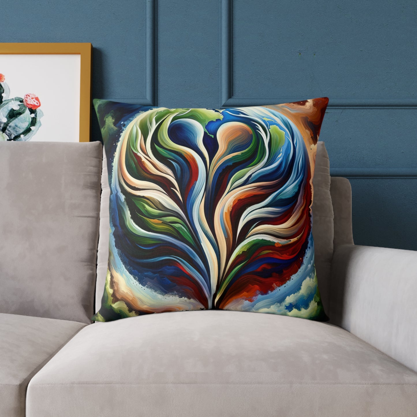 Interconnected Earth Advocates Spun Polyester Pillow