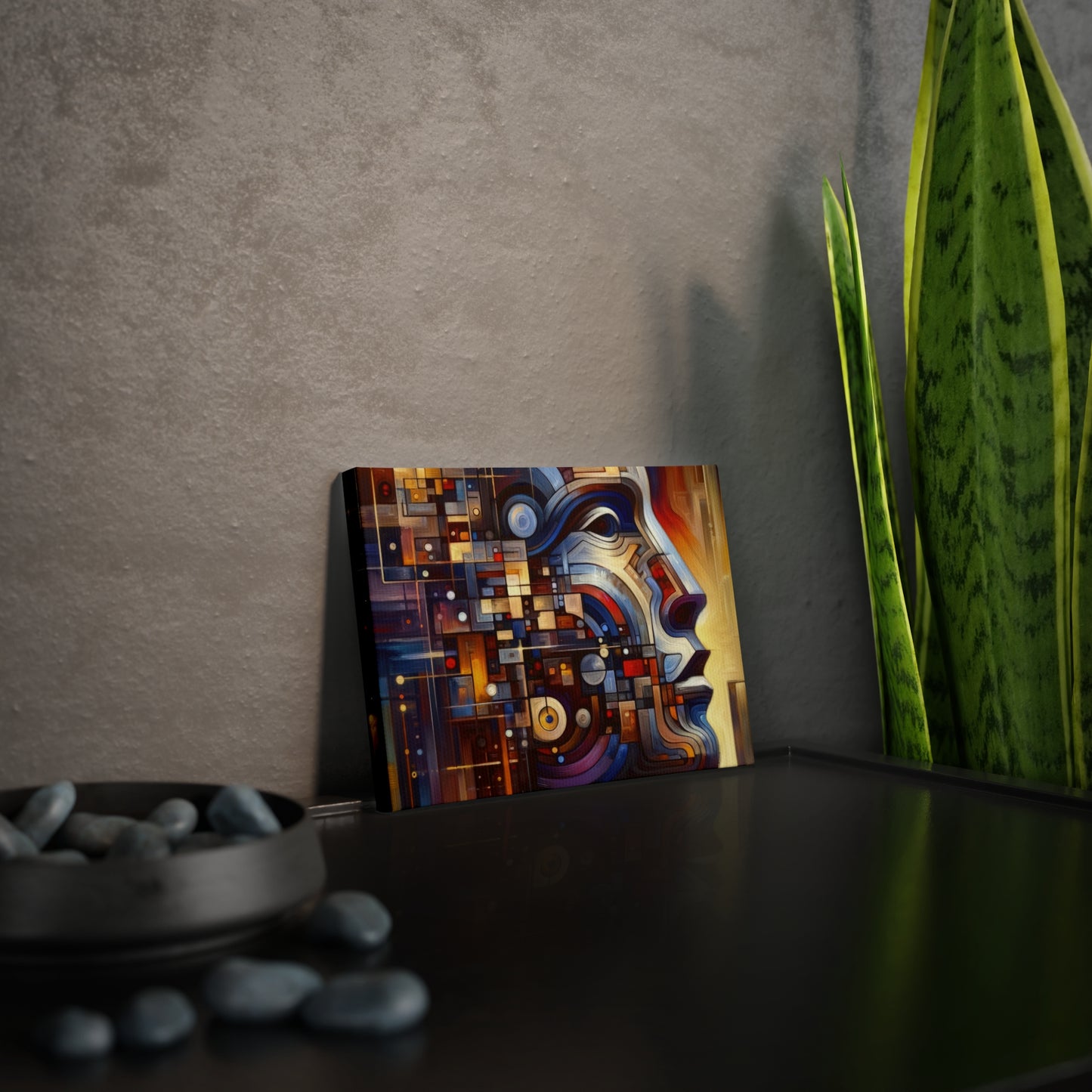 Reflective Tachism Shield Canvas Photo Tile