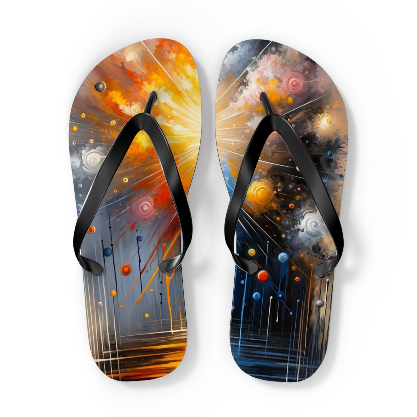 Luminous Abstract Tachism Flip Flops