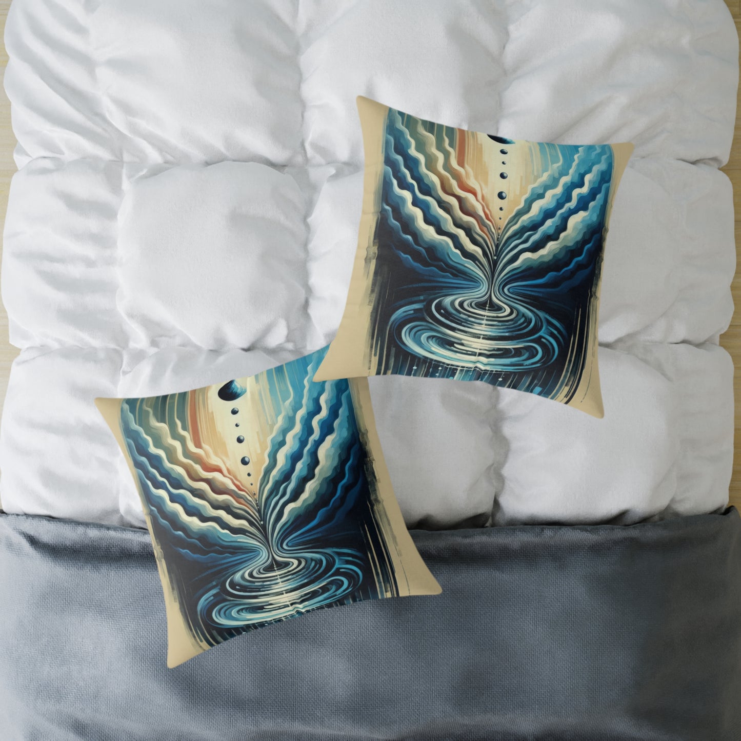 Ripple Effect Abstract Spun Polyester Pillow