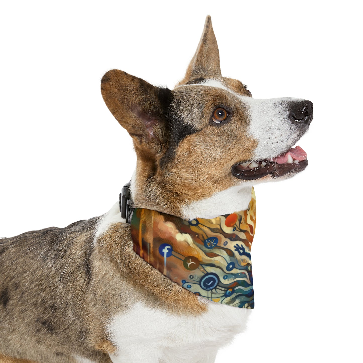 Reflective Digital Meditation Pet Bandana Collar