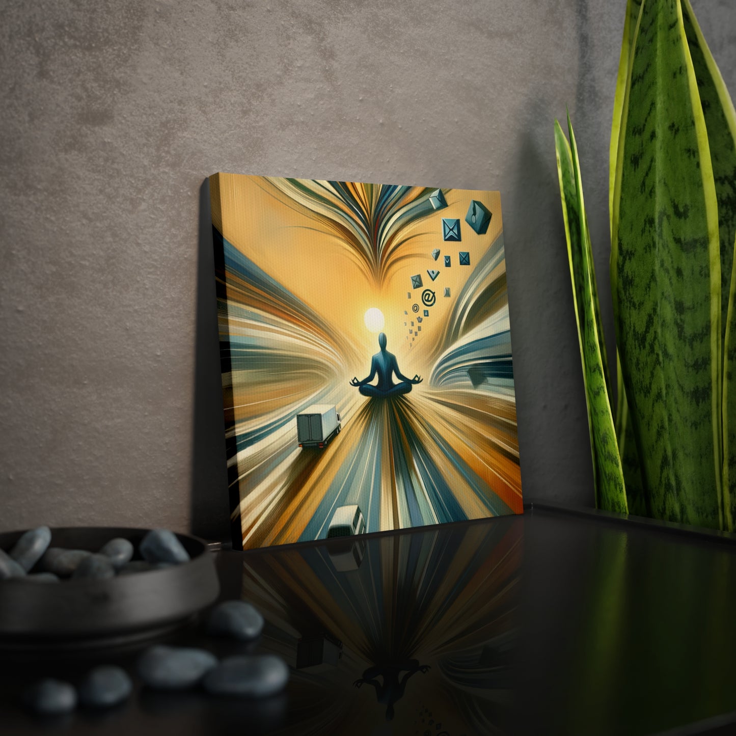 Meditative Commute Flow Canvas Photo Tile