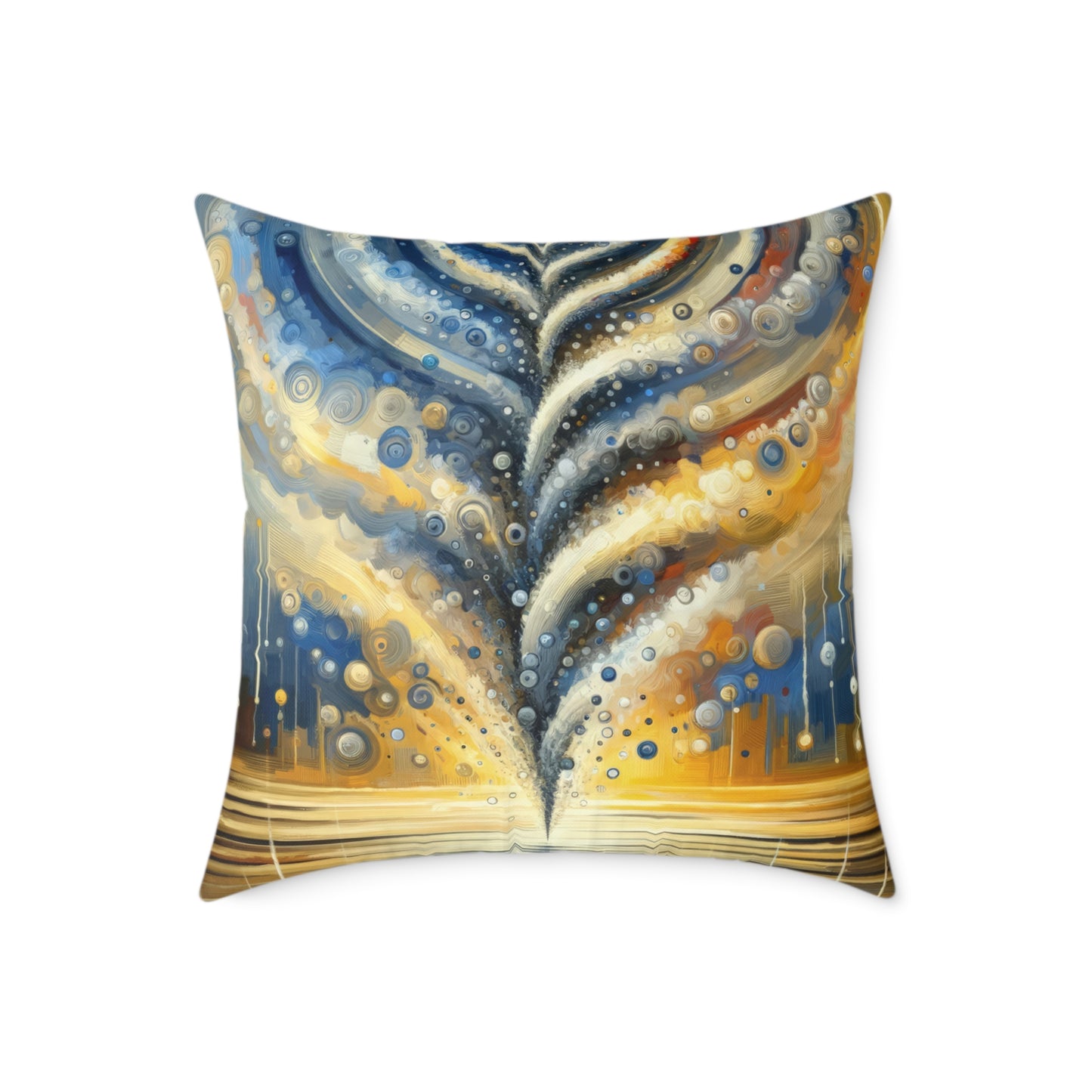 Ripple Effect Abstraction Spun Polyester Pillow