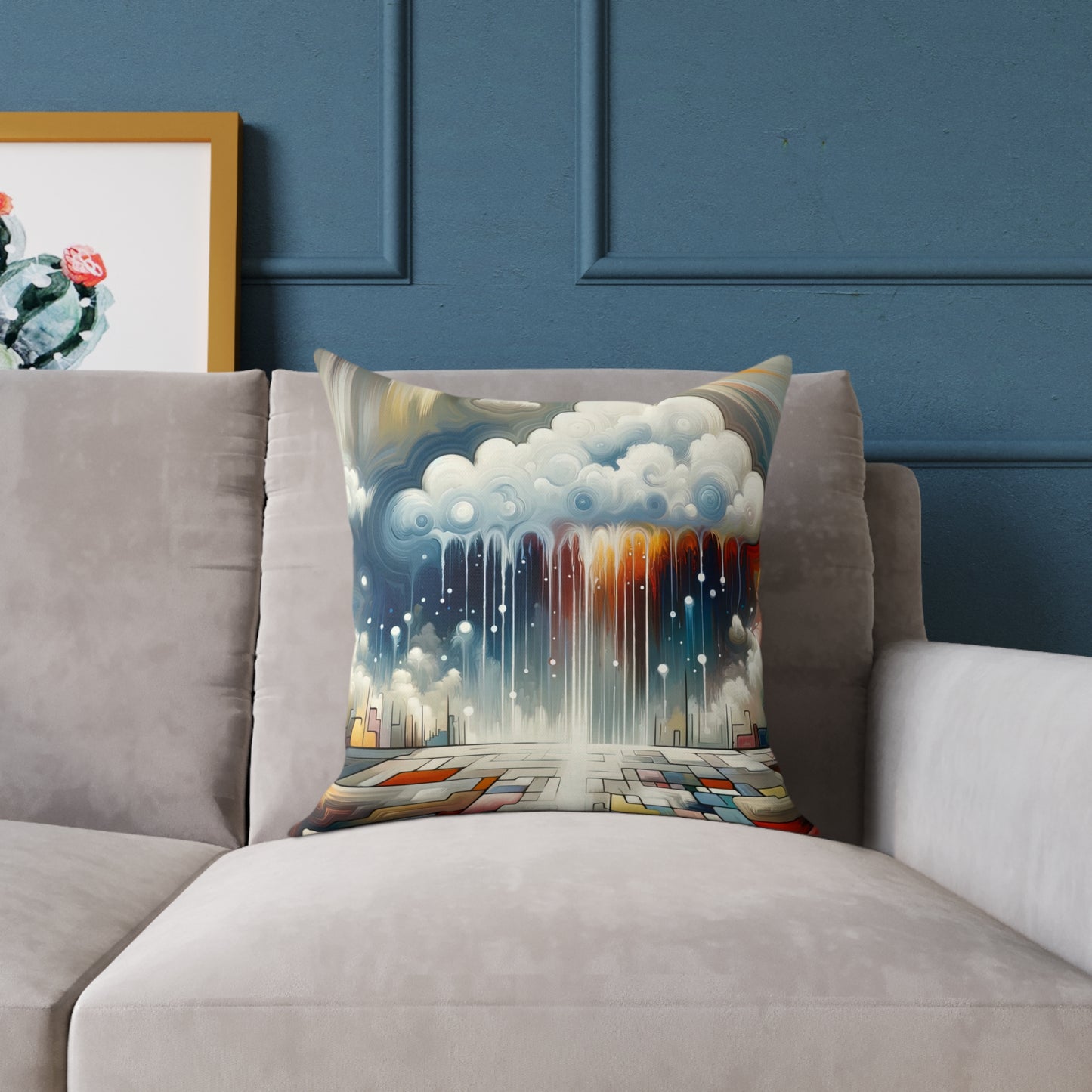 Grounding Silver Clouds Spun Polyester Pillow