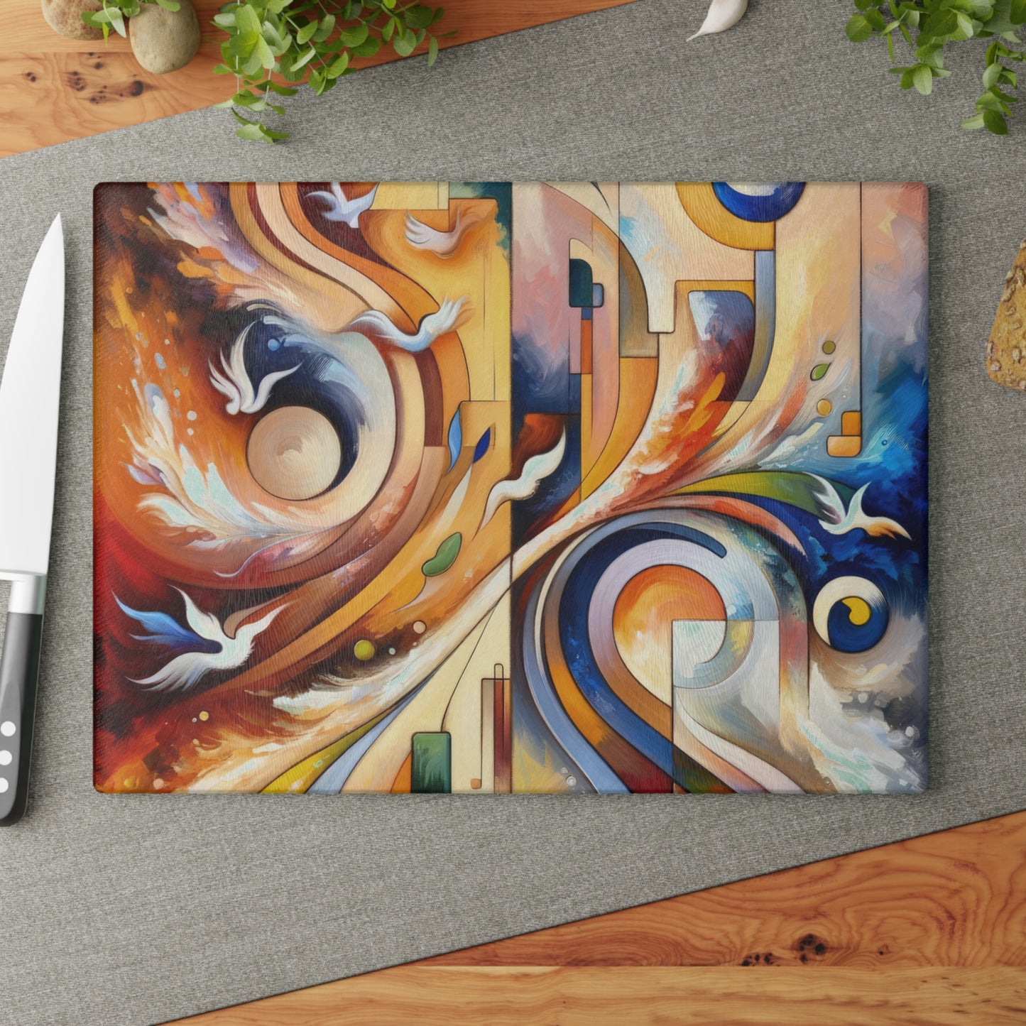 Companionable Lightness Journey Glass Cutting Board