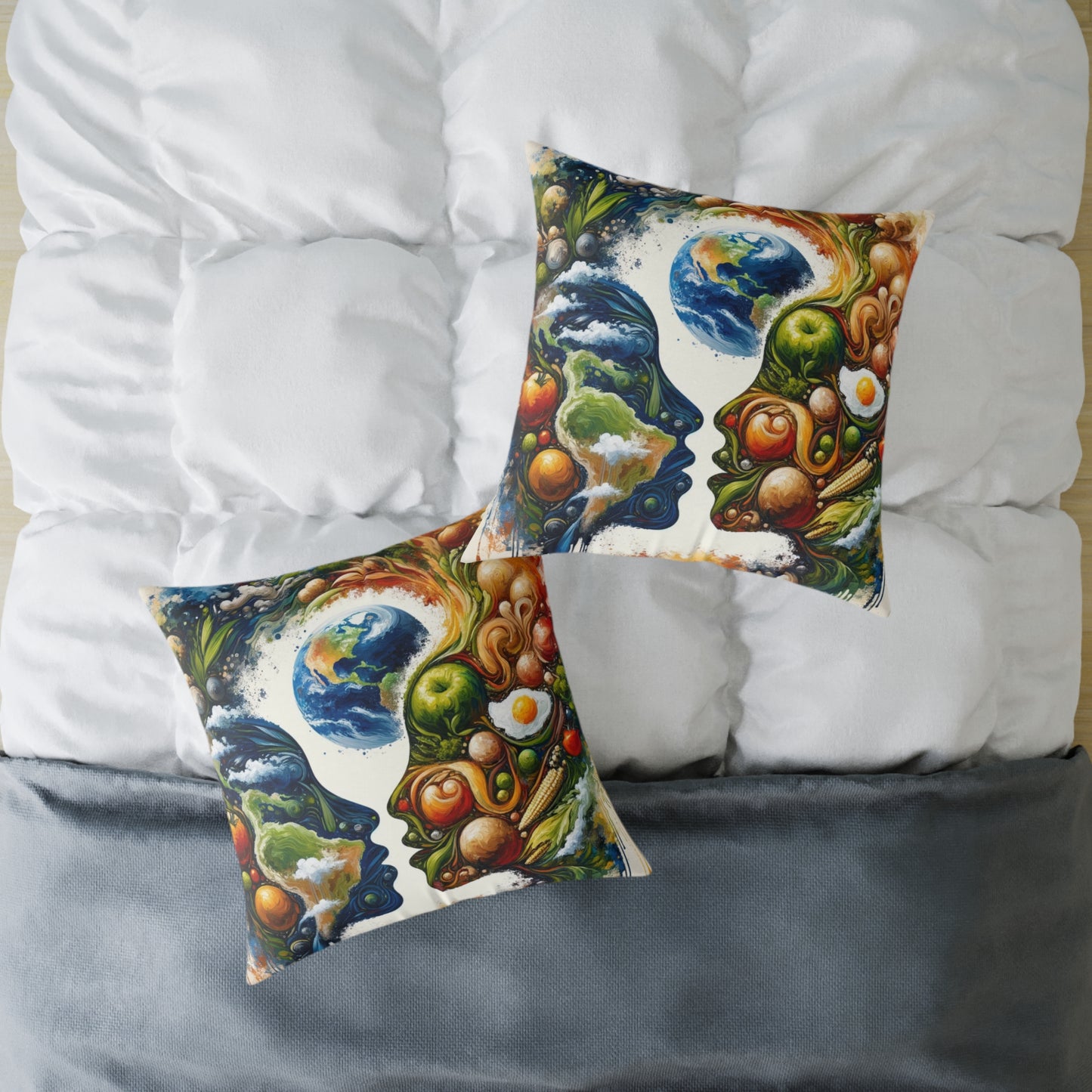 Earthly Dialogue Feast Spun Polyester Pillow