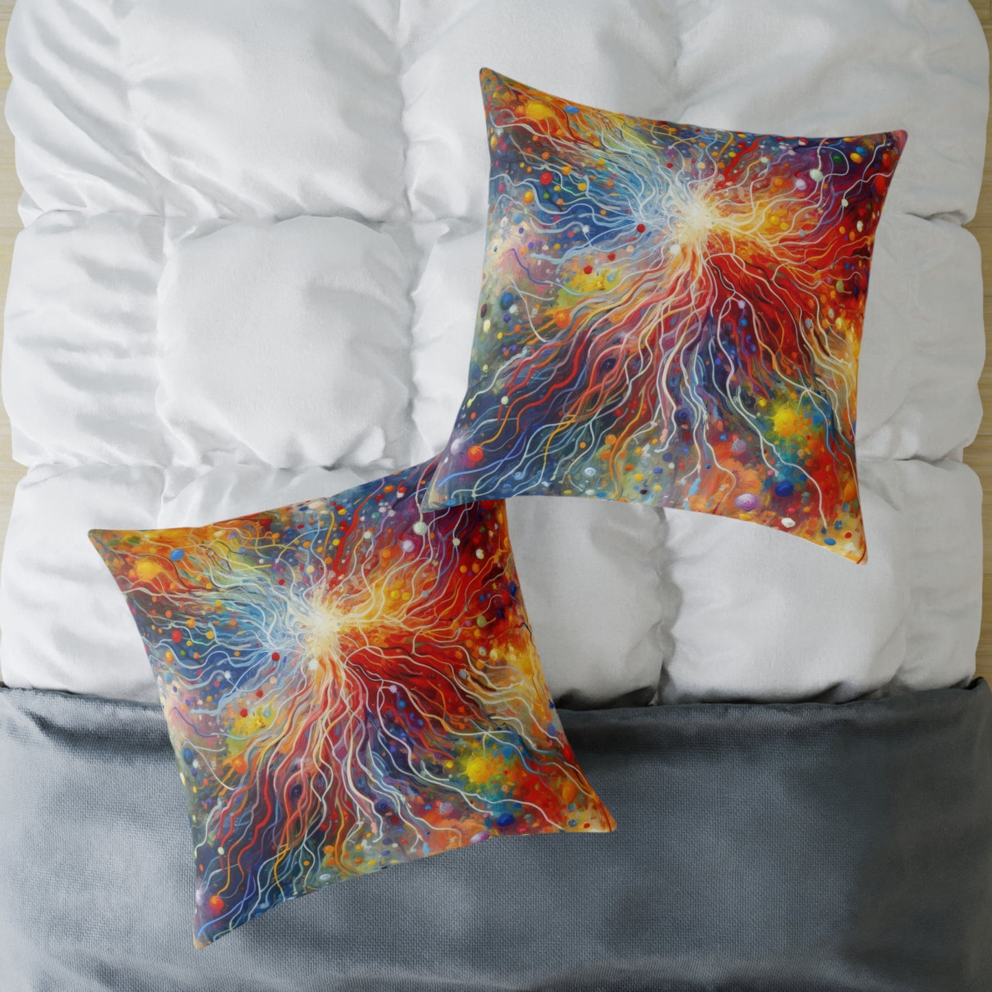 Emotive Yarn Explosion Spun Polyester Pillow