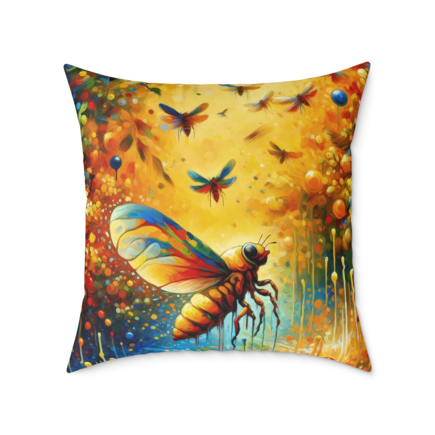 Seasonal Cicada Vibrance Spun Polyester Pillow