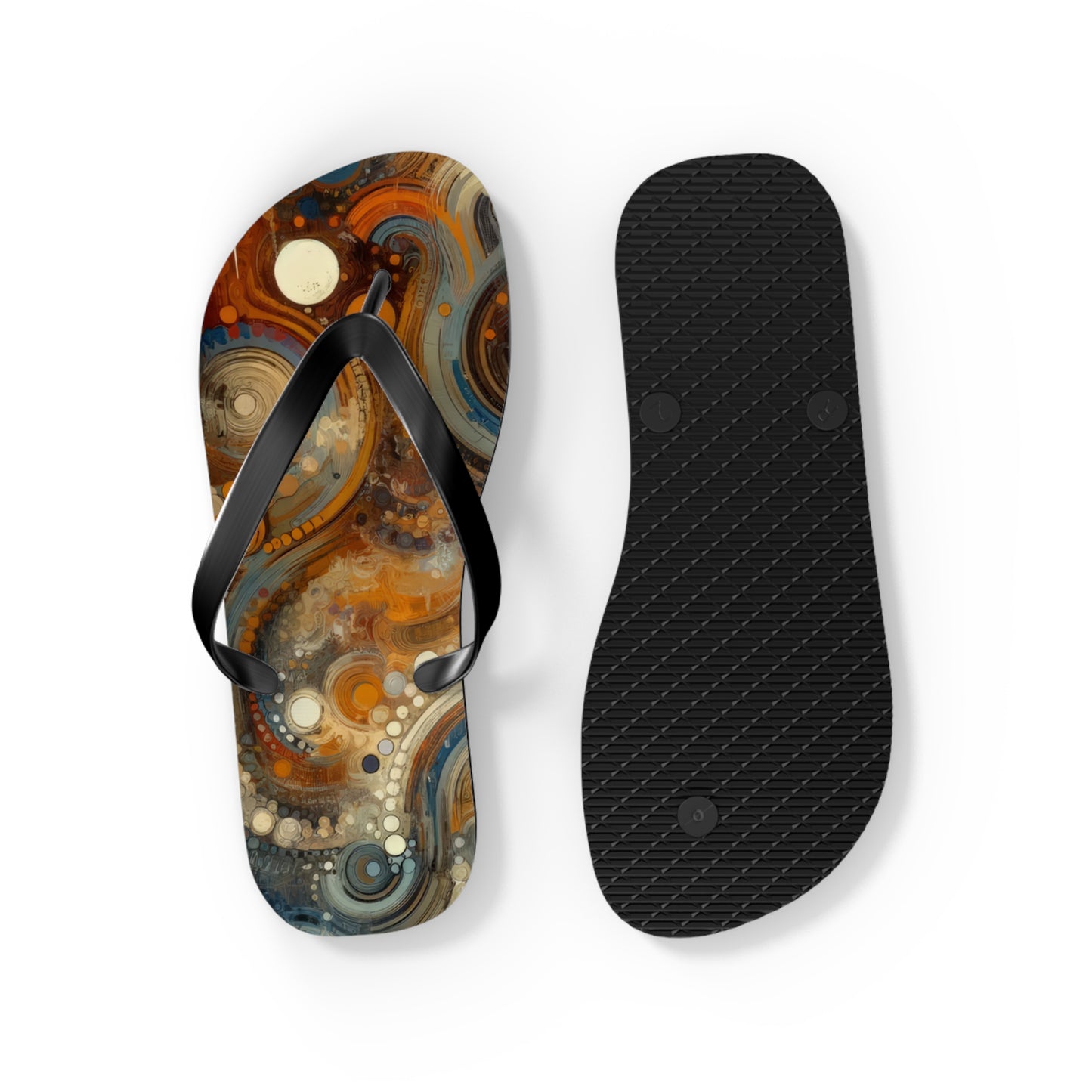 Dynamic Cultural Mosaic Flip Flops