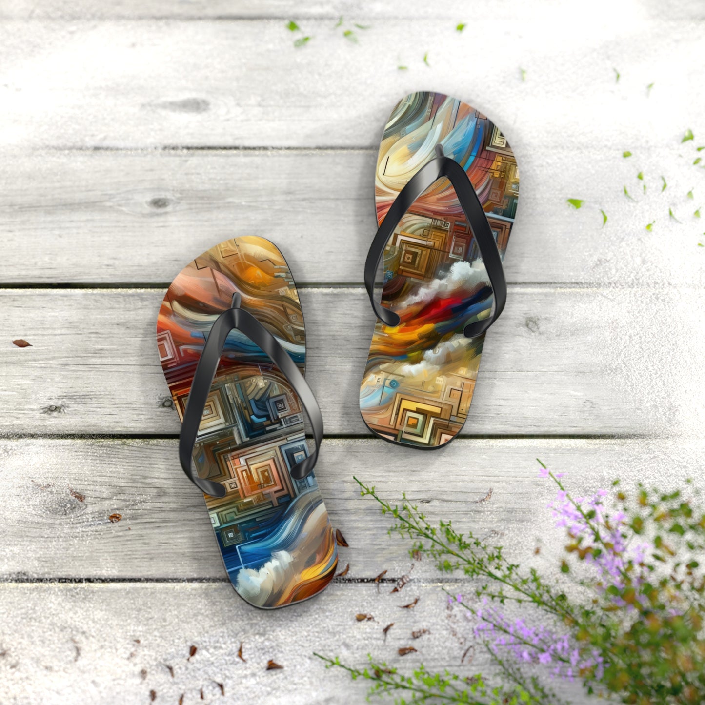 Woven Progress Tapestry Flip Flops
