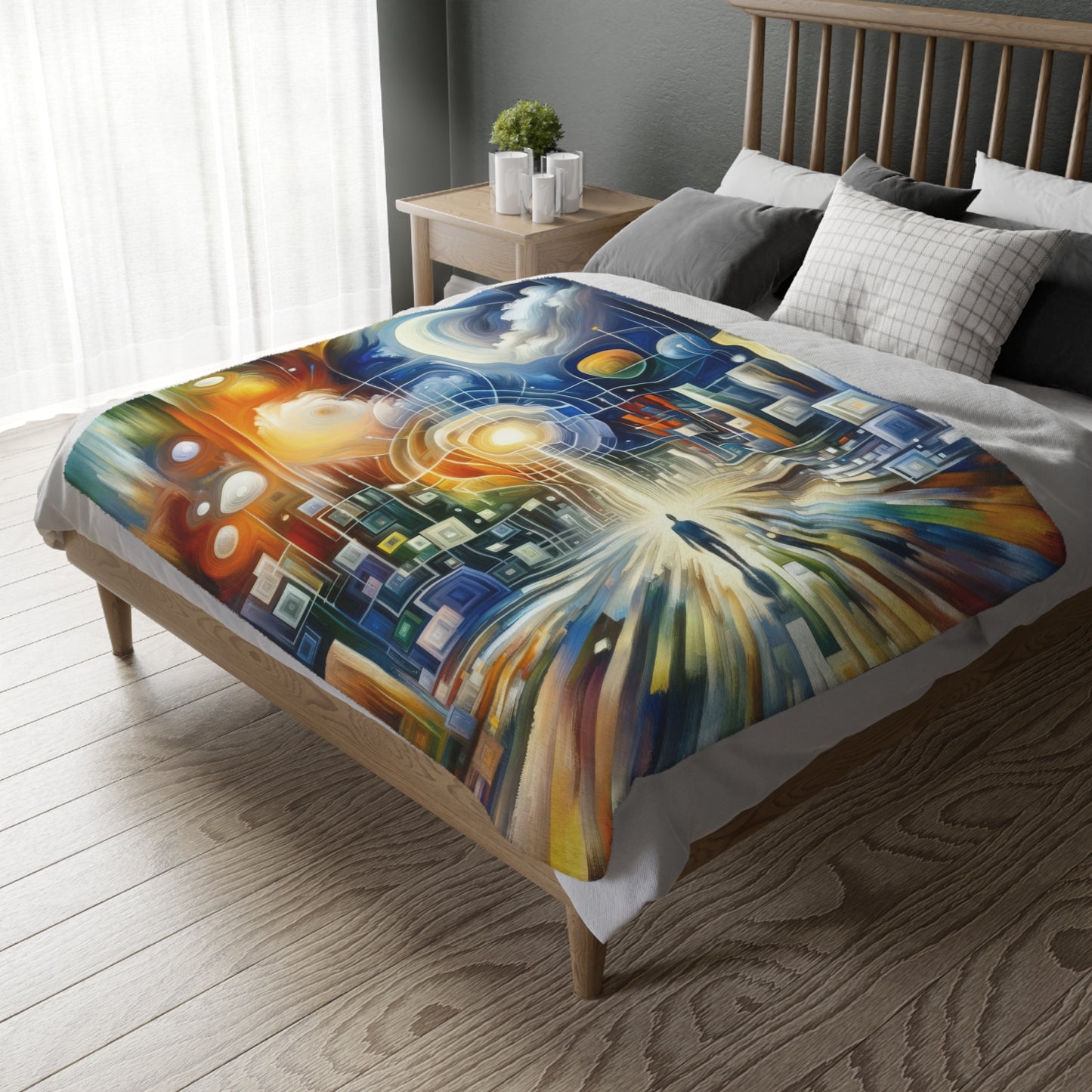 Mindful Megabyte Convergence Velveteen Microfiber Blanket (Two-sided print)