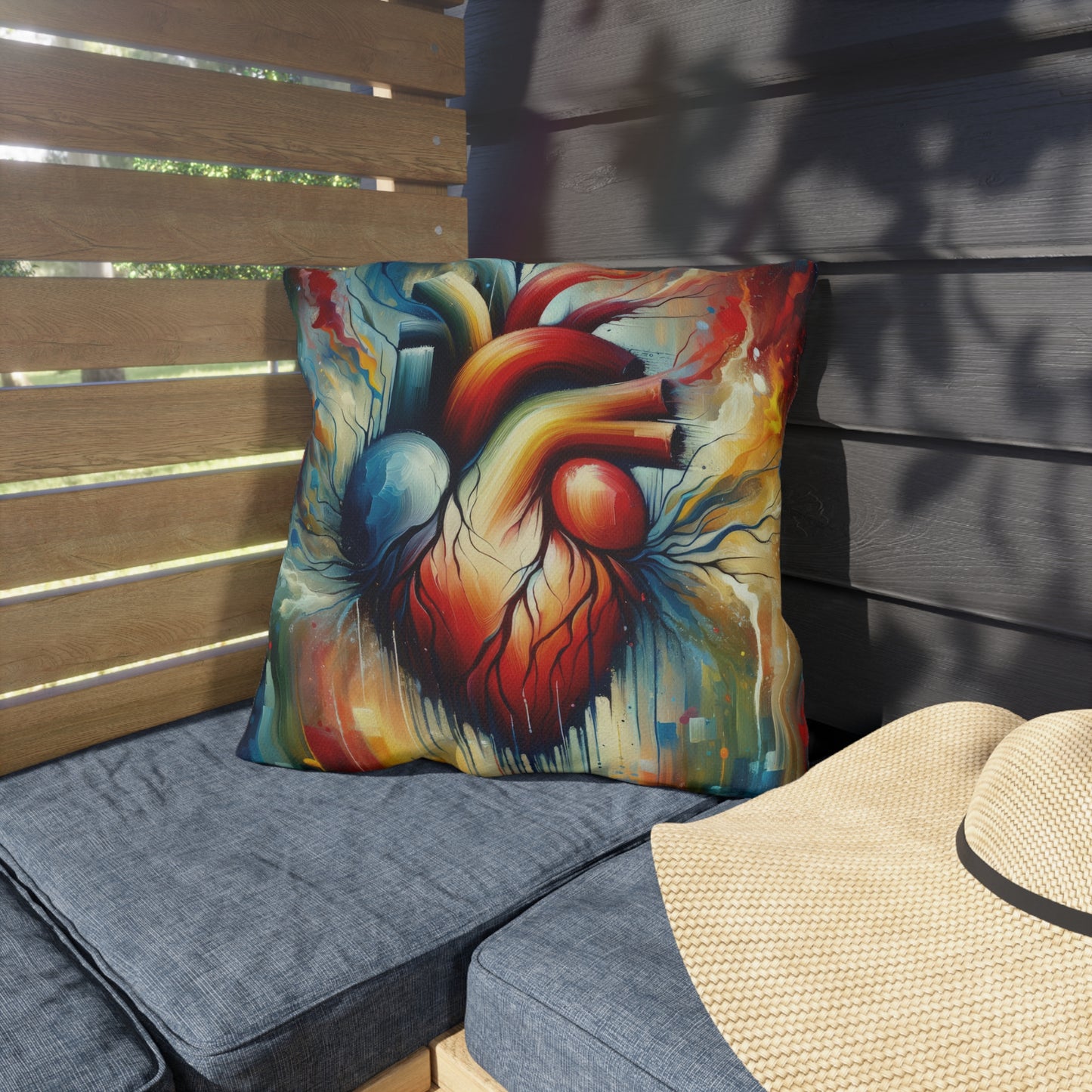 Humanity Heart Unveiled Outdoor Pillows