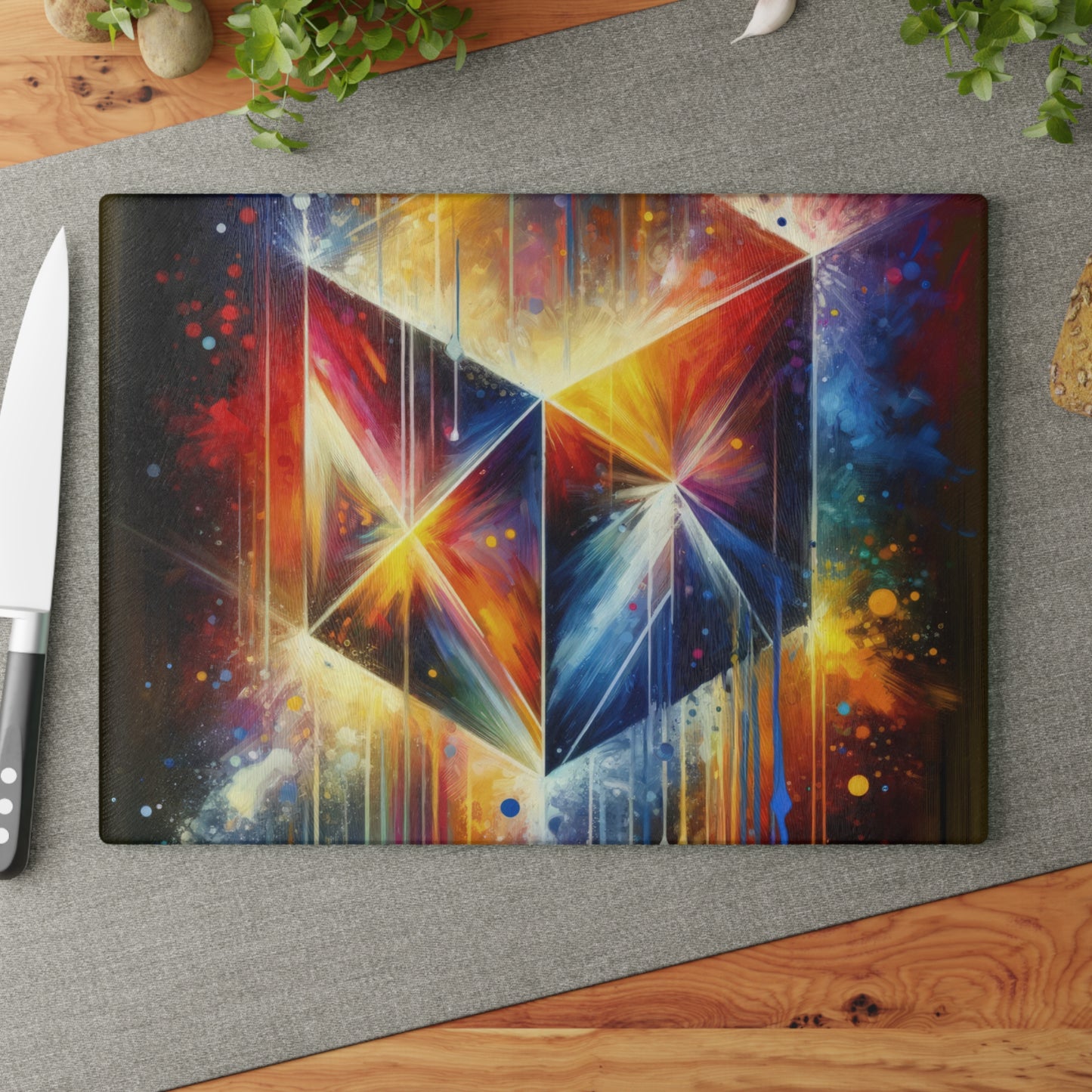 Prismatic Light Spectrum Glass Cutting Board