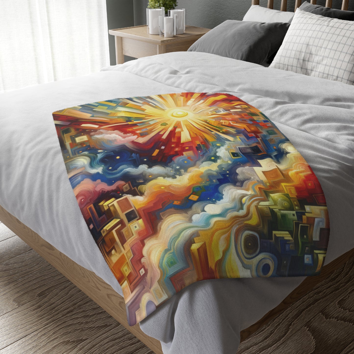 Abundant Resources Burst Velveteen Microfiber Blanket (Two-sided print)
