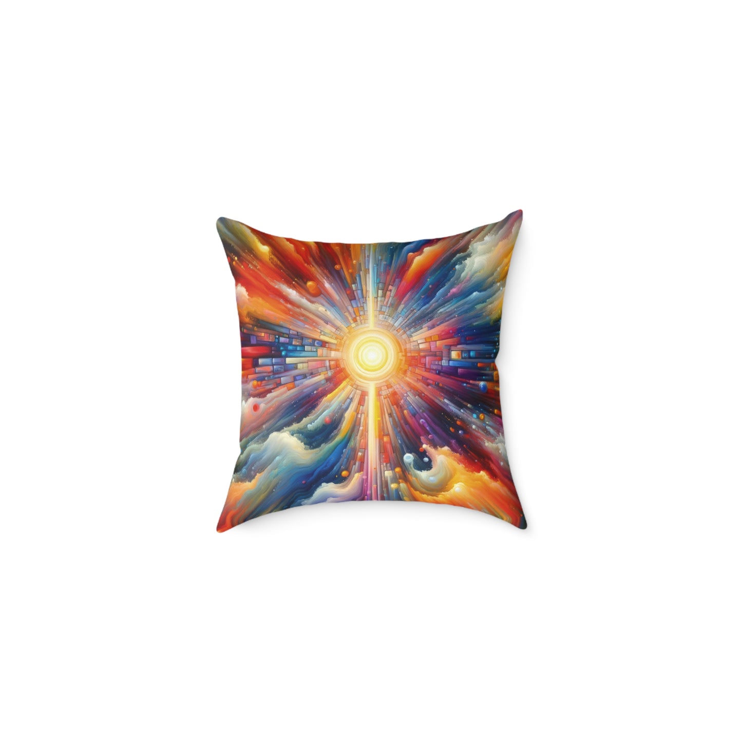 Kaleidoscopic Tachism Breath Spun Polyester Pillow