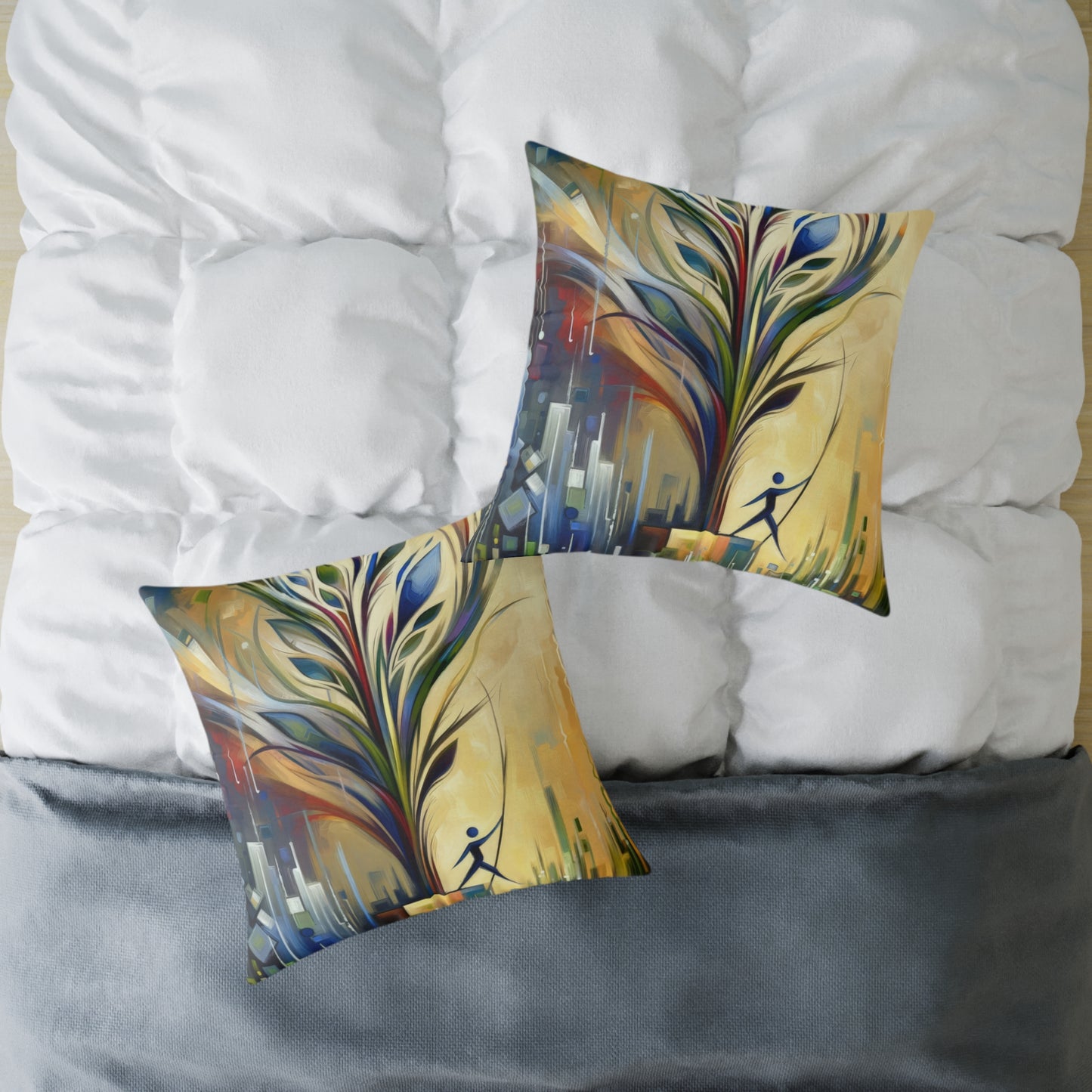 Pruning Distraction Tachism Spun Polyester Pillow