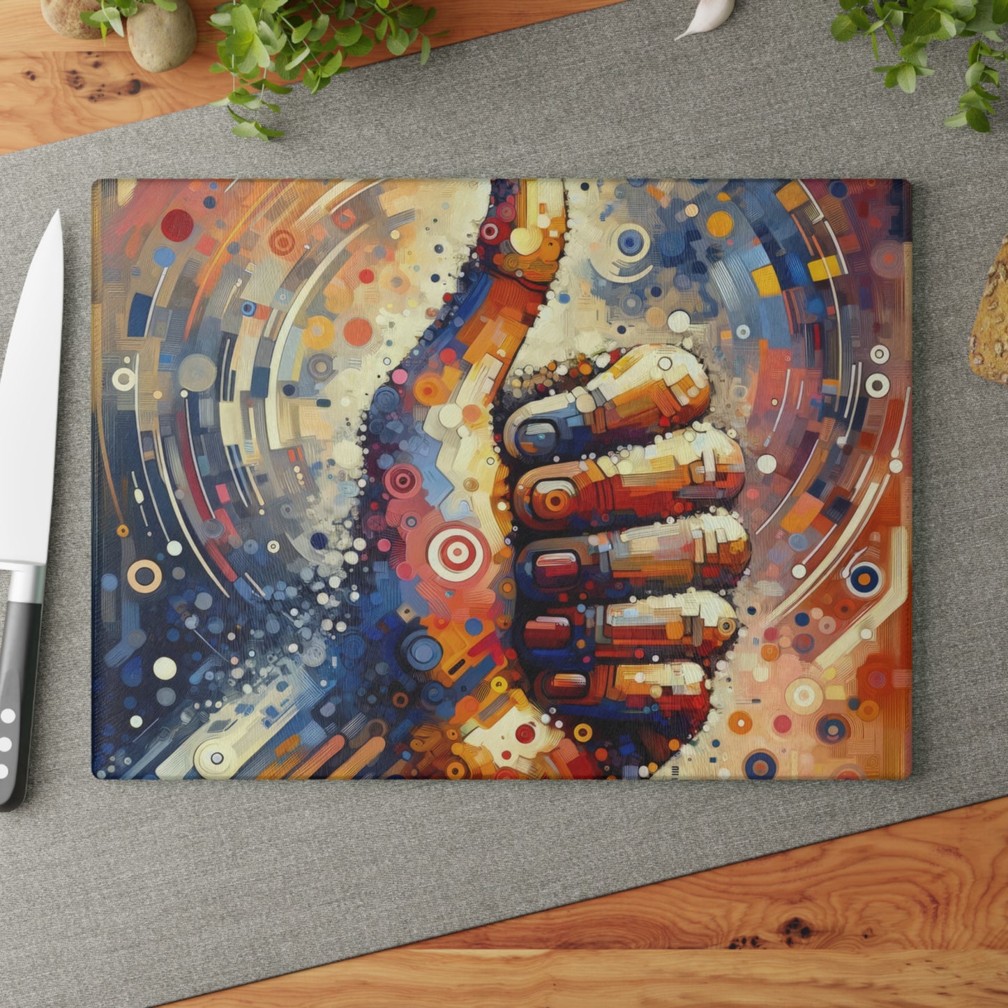 Digital Gratitude Nod Glass Cutting Board