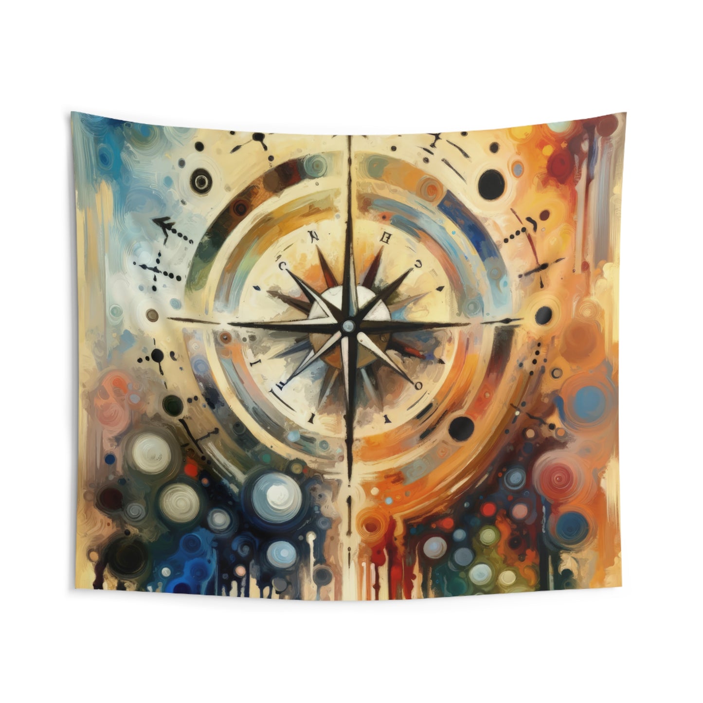 Guidance Abstract Compass Indoor Wall Tapestries