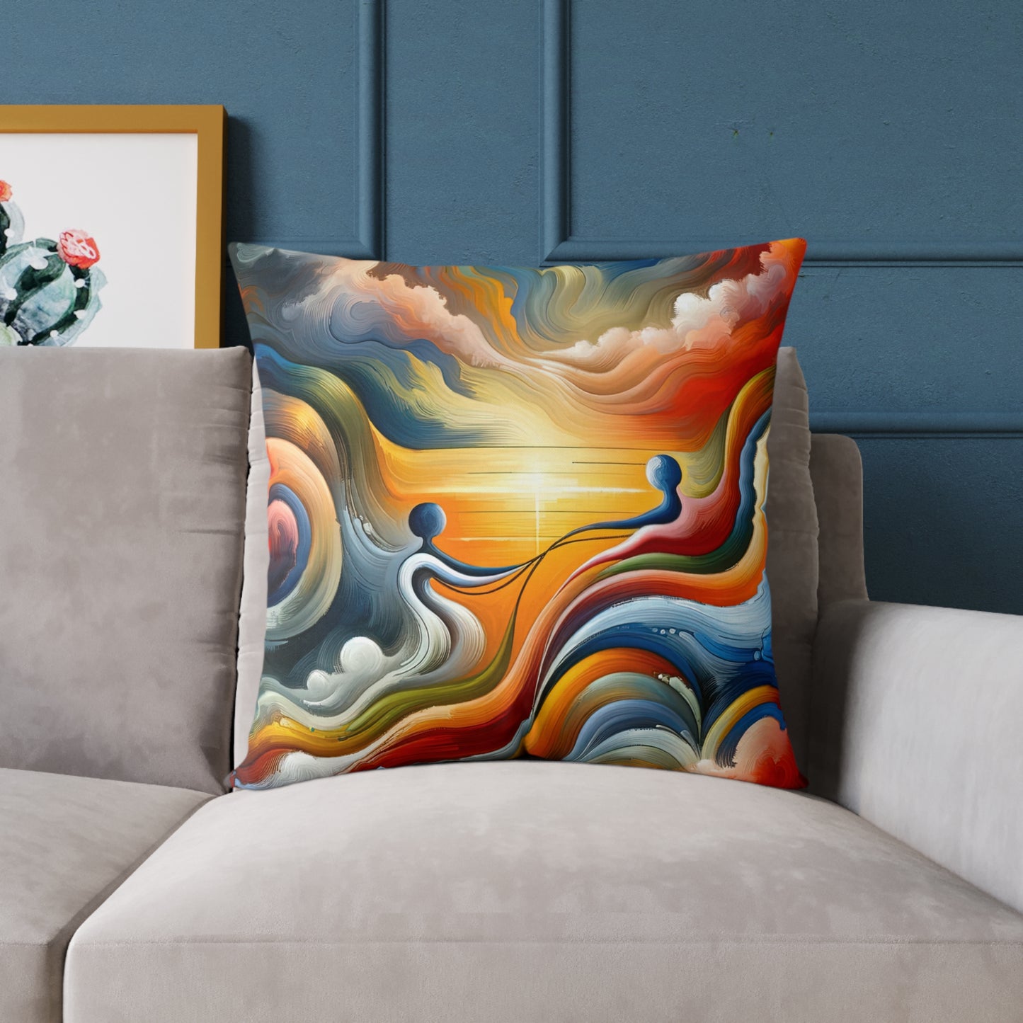 Empathetic Lifeline Abstract Spun Polyester Pillow
