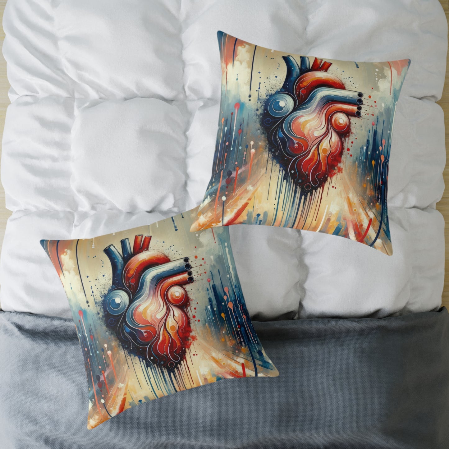 Rhythmic Heart Harmony Spun Polyester Pillow