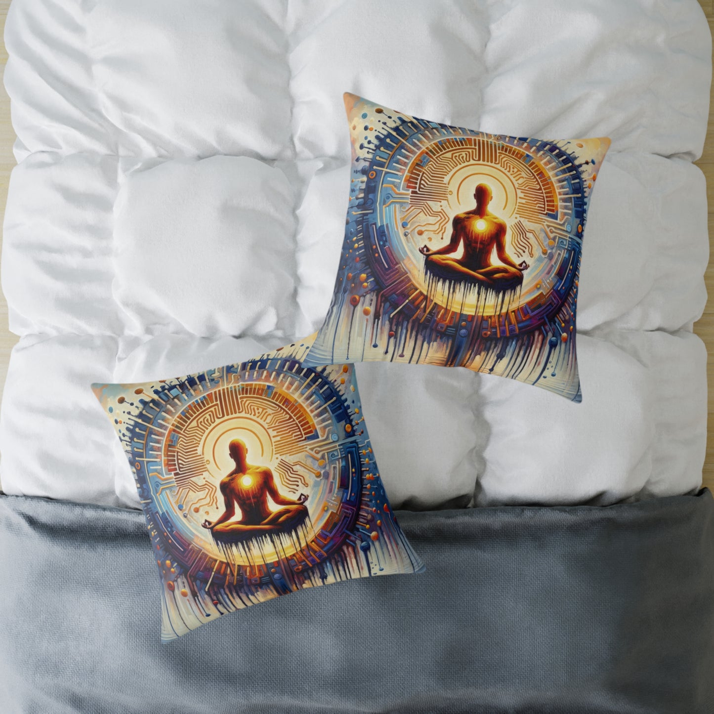 Meditative Technological Fusion Spun Polyester Pillow