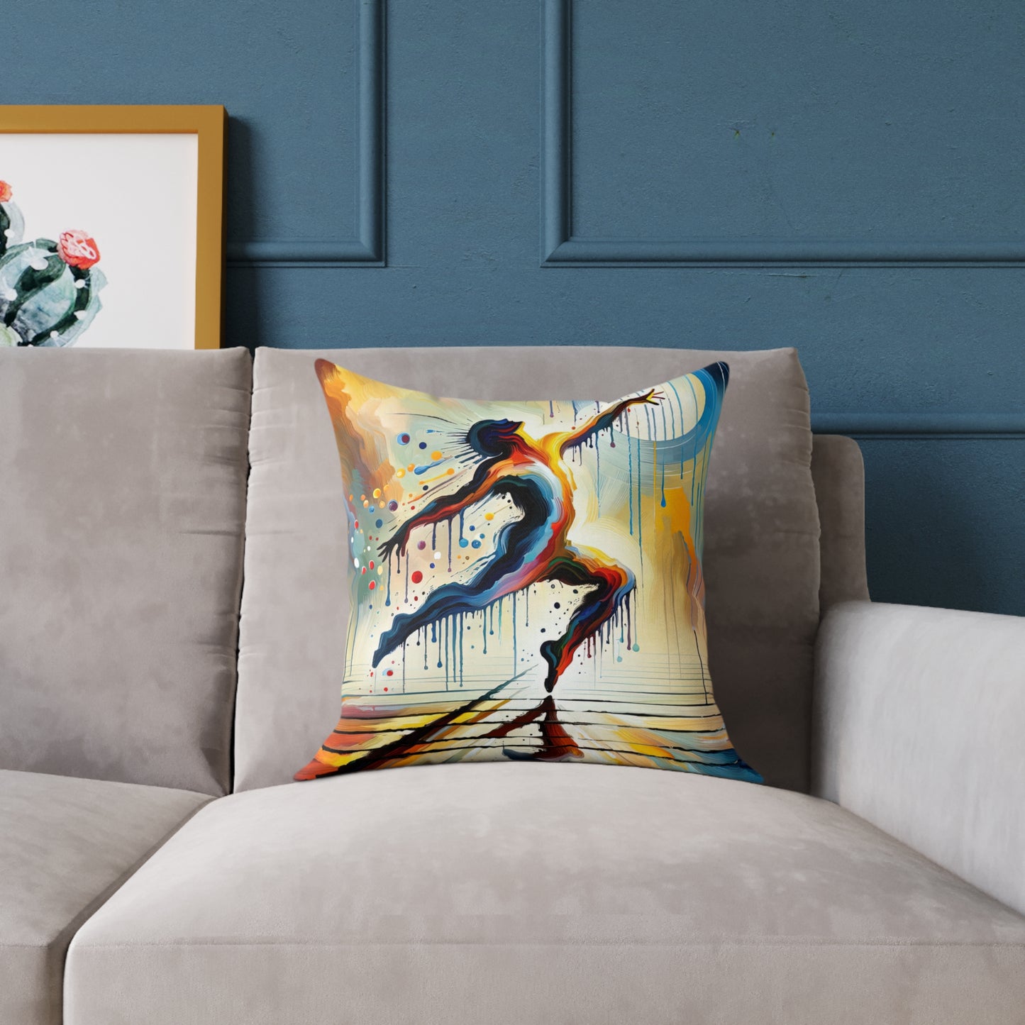 Expressive Dance Reflection Spun Polyester Pillow