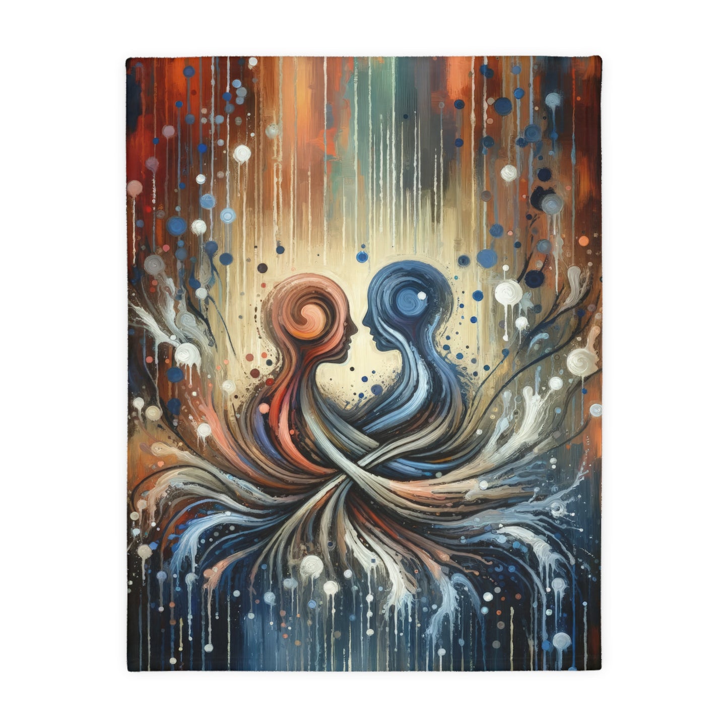 Empathic Connection Tachism Velveteen Microfiber Blanket (Two-sided print)