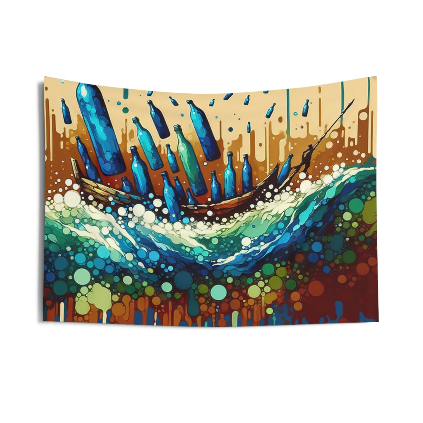 Oceanic Bottle Rescue Indoor Wall Tapestries