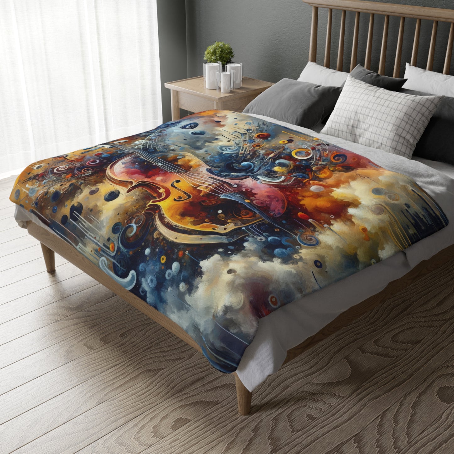 Symphonic Choices Canvas Velveteen Microfiber Blanket (Two-sided print)