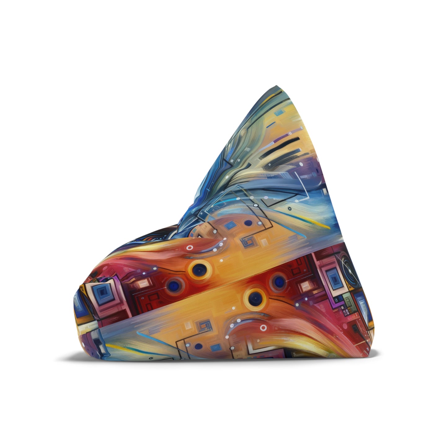 Digital Mindfulness Abstract Bean Bag Chair Cover