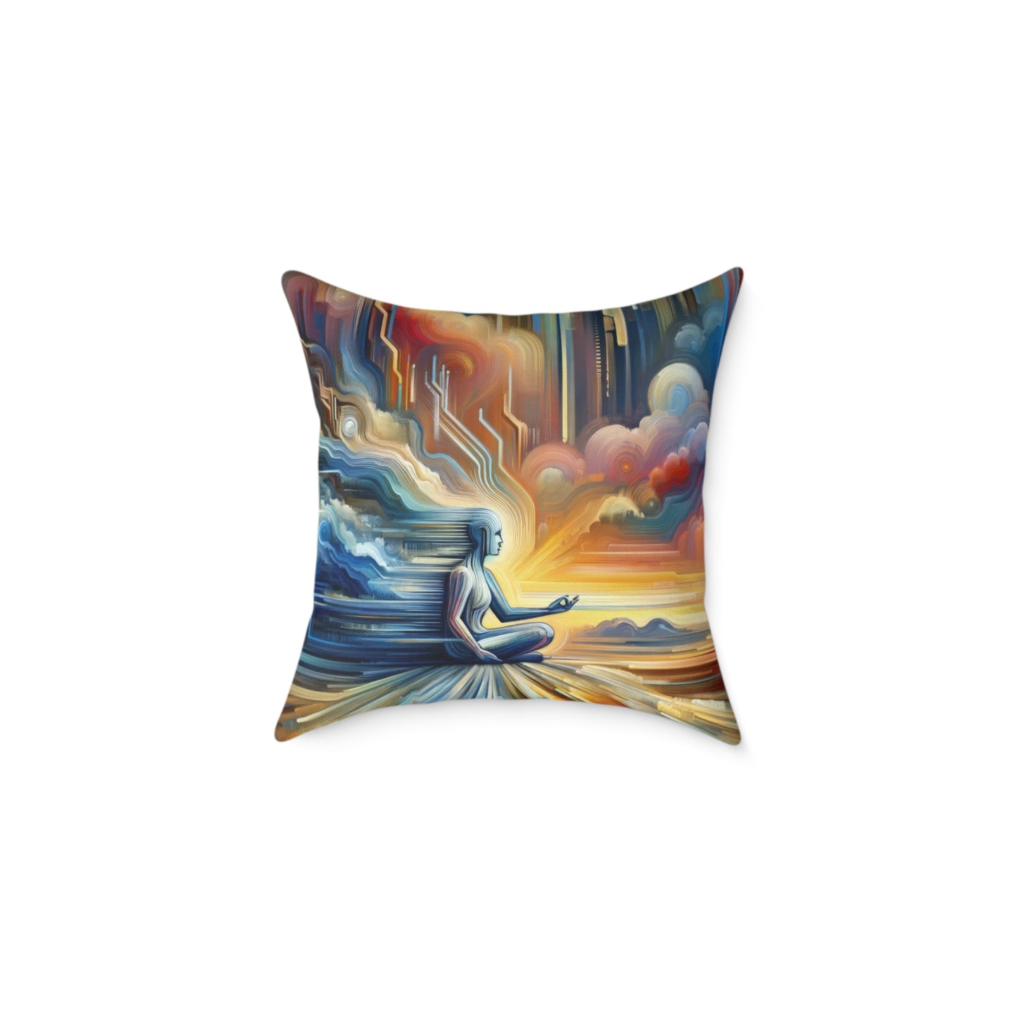 Eternal Digital Meditation Spun Polyester Pillow