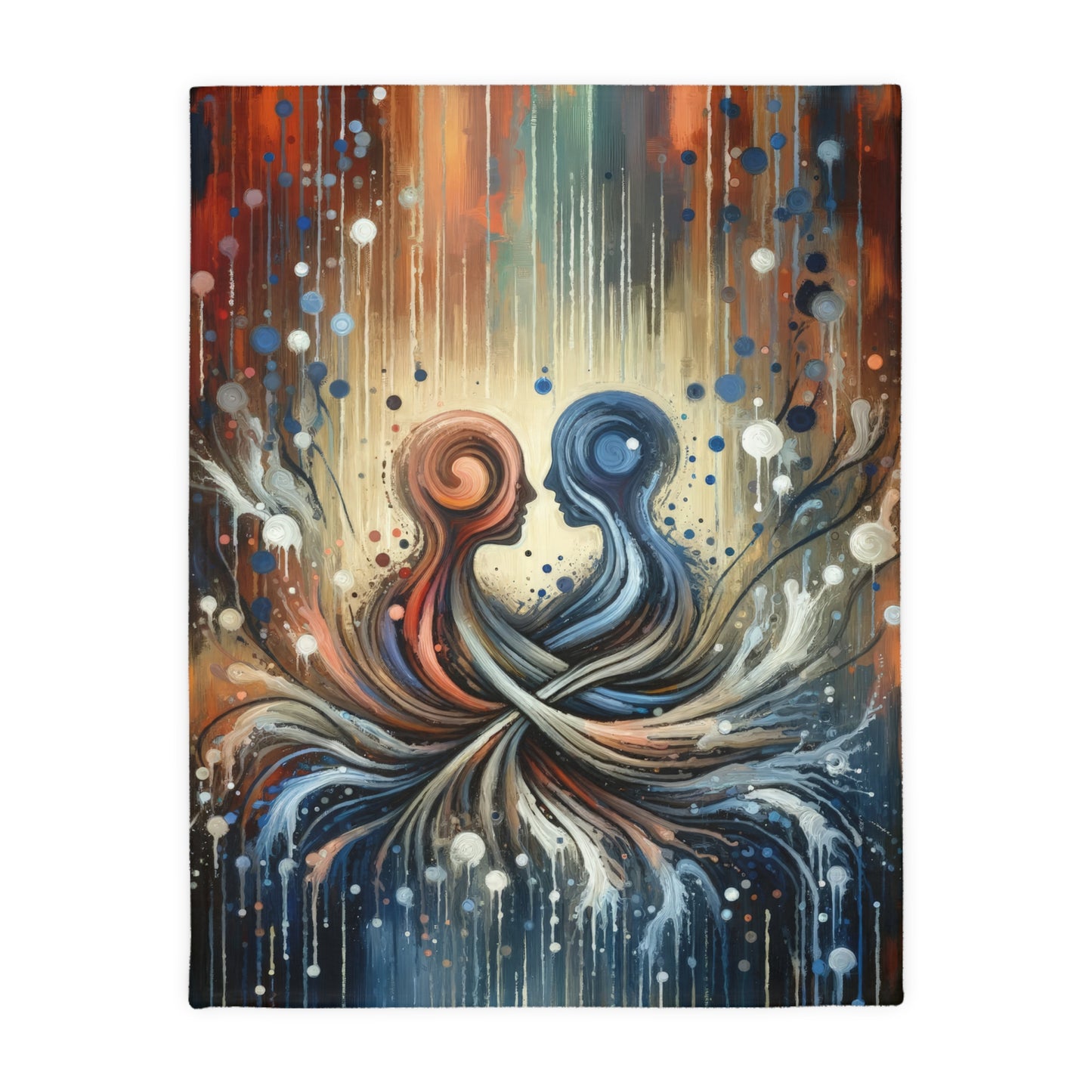 Empathic Connection Tachism Velveteen Microfiber Blanket (Two-sided print)