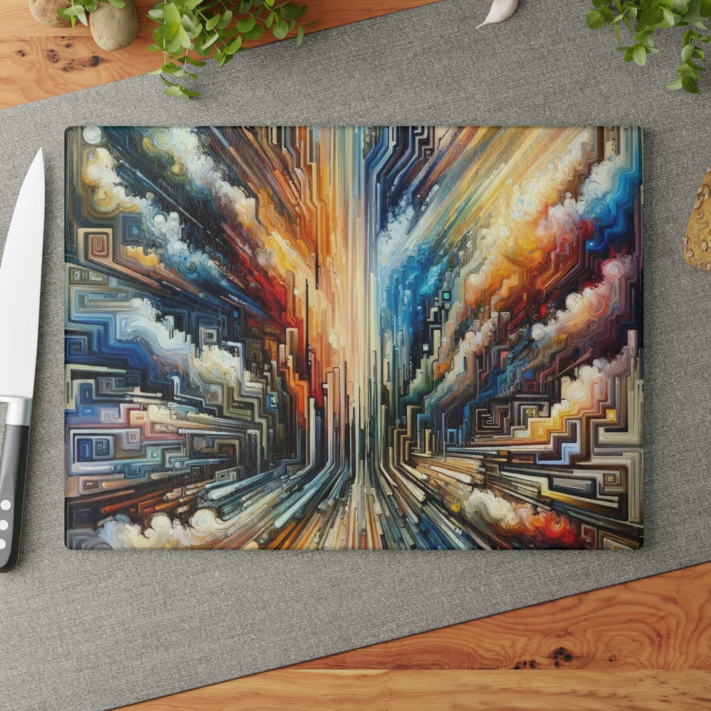 Transformative Tapestry Ascent Glass Cutting Board