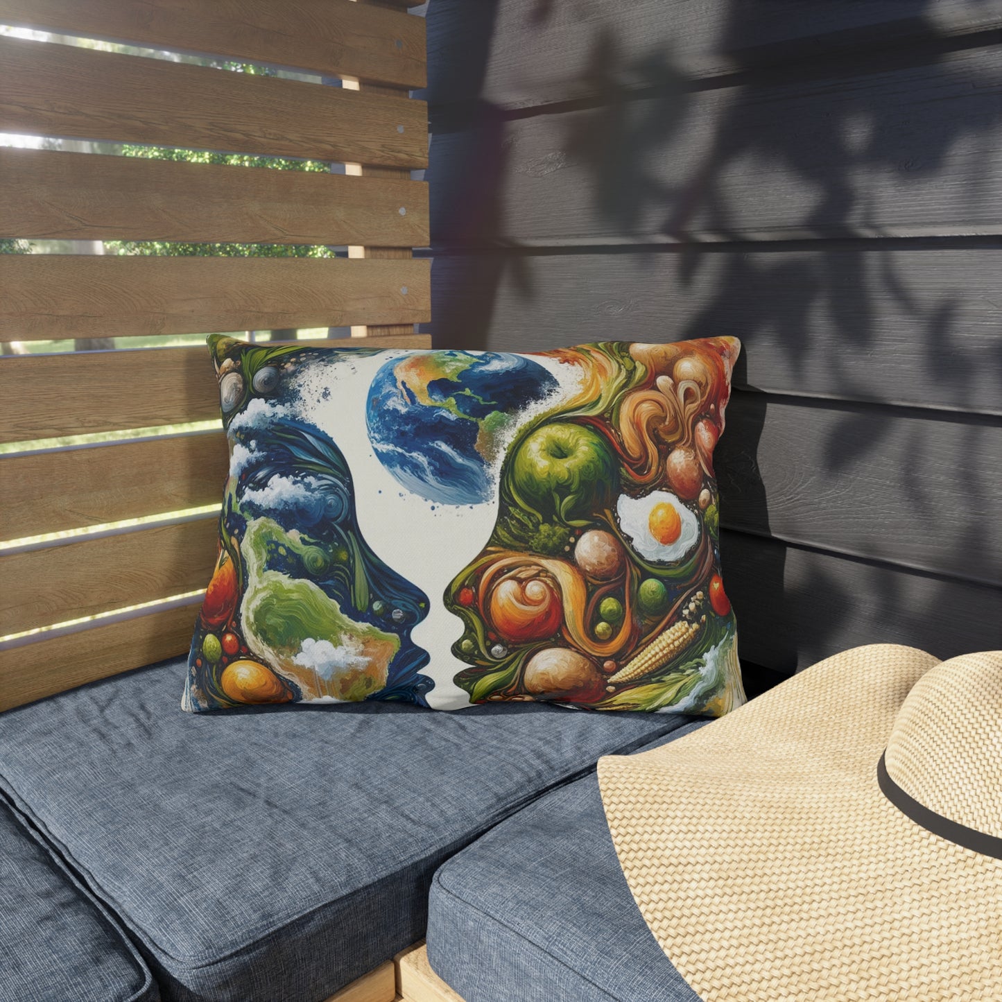 Earthly Dialogue Feast Outdoor Pillows