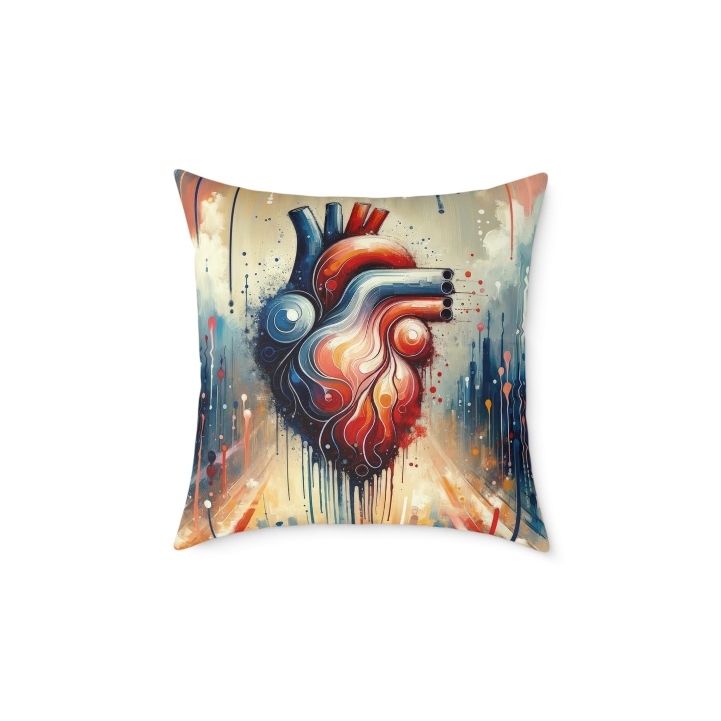 Rhythmic Heart Harmony Spun Polyester Pillow