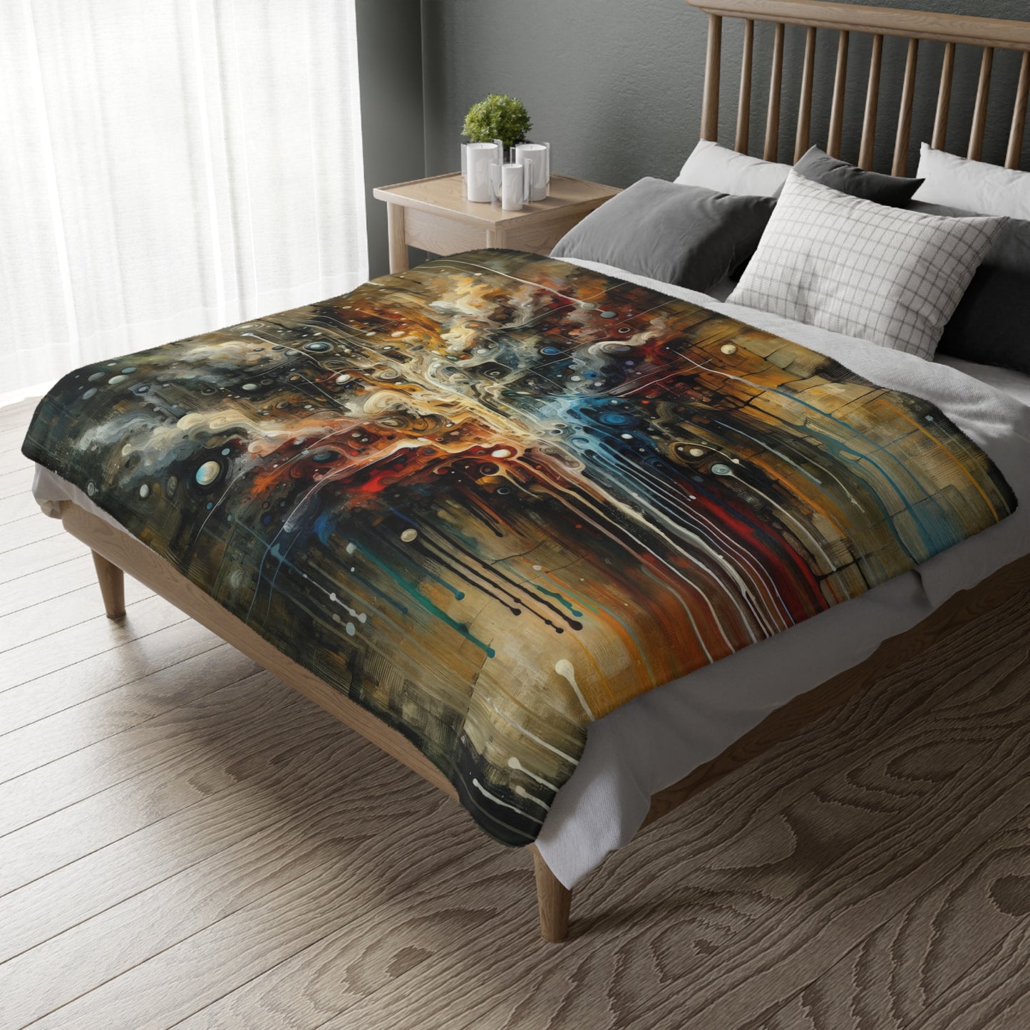 Integral Stewardship Abstract Velveteen Microfiber Blanket (Two-sided print)