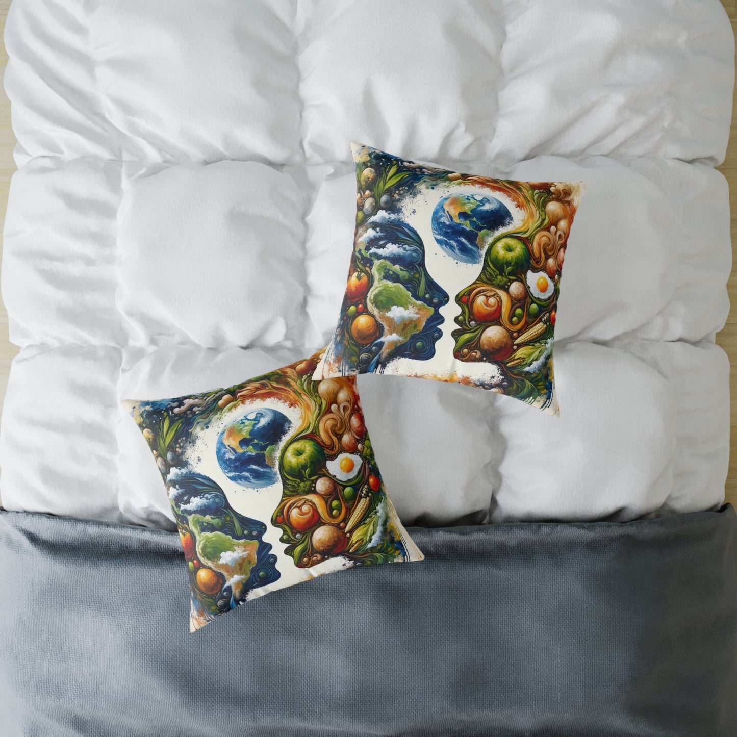 Earthly Dialogue Feast Spun Polyester Pillow