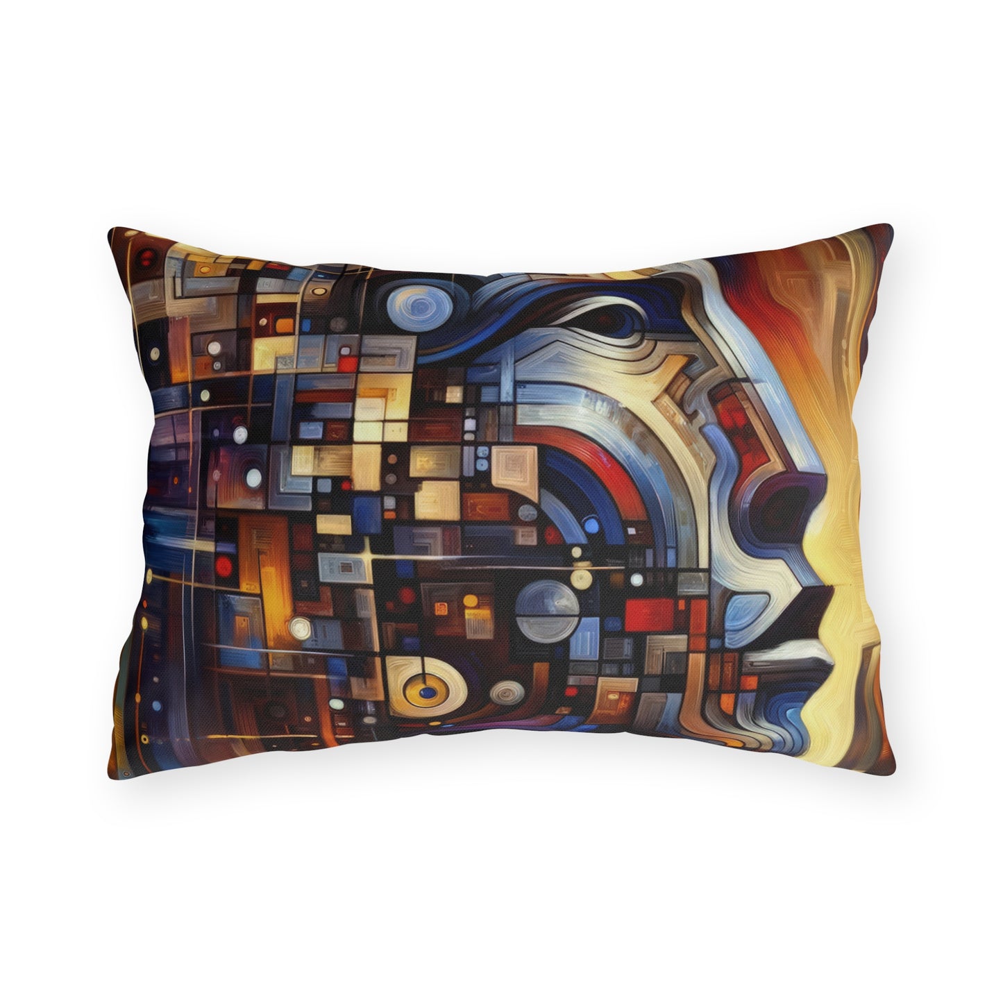 Reflective Tachism Shield Outdoor Pillows
