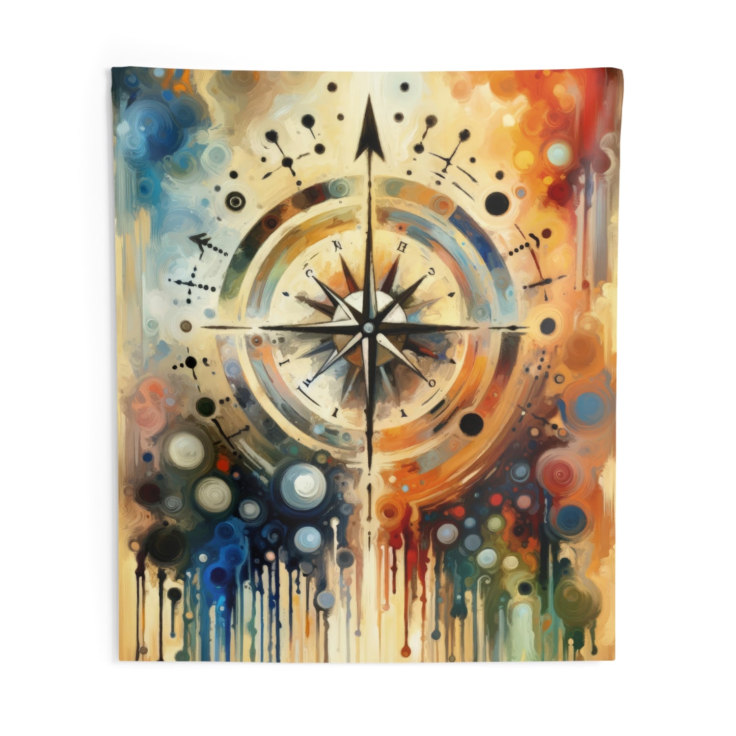 Guidance Abstract Compass Indoor Wall Tapestries