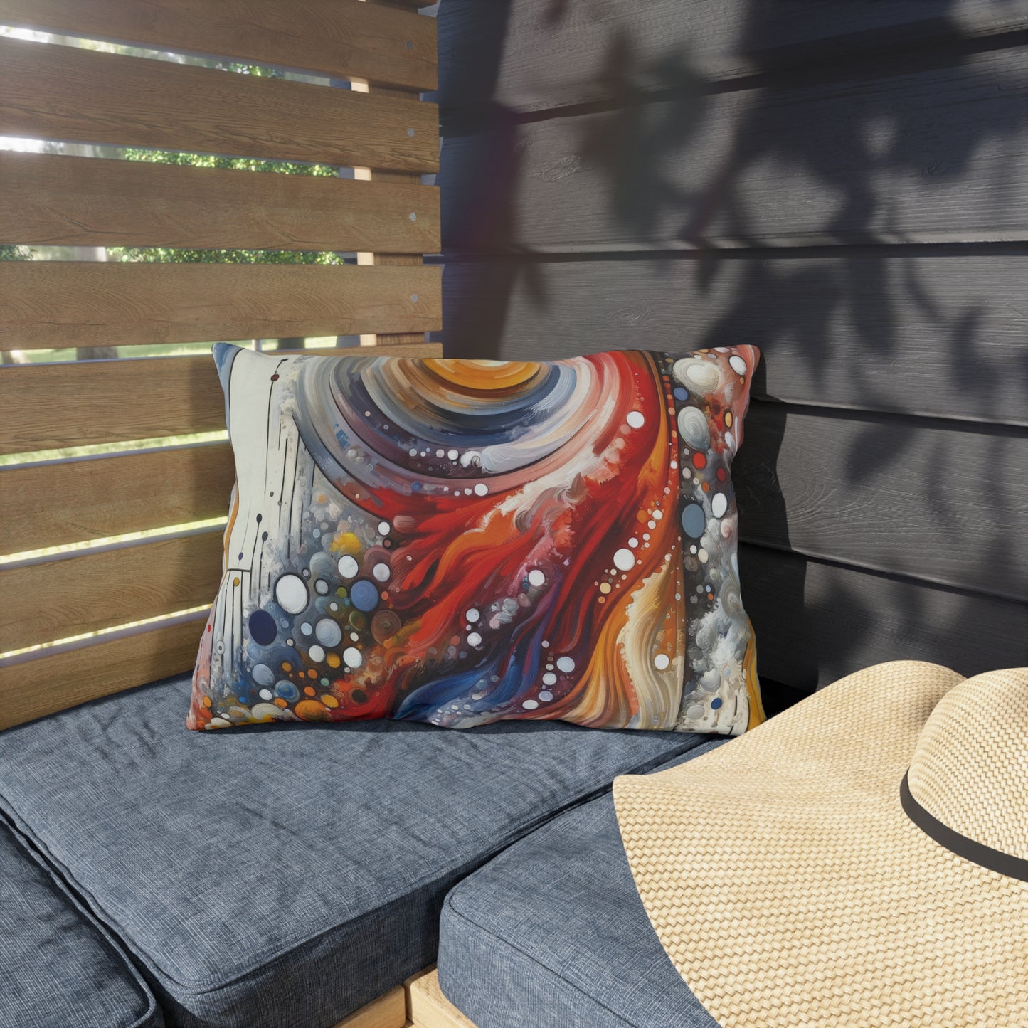 Harmonic Swirl Elegance Outdoor Pillows
