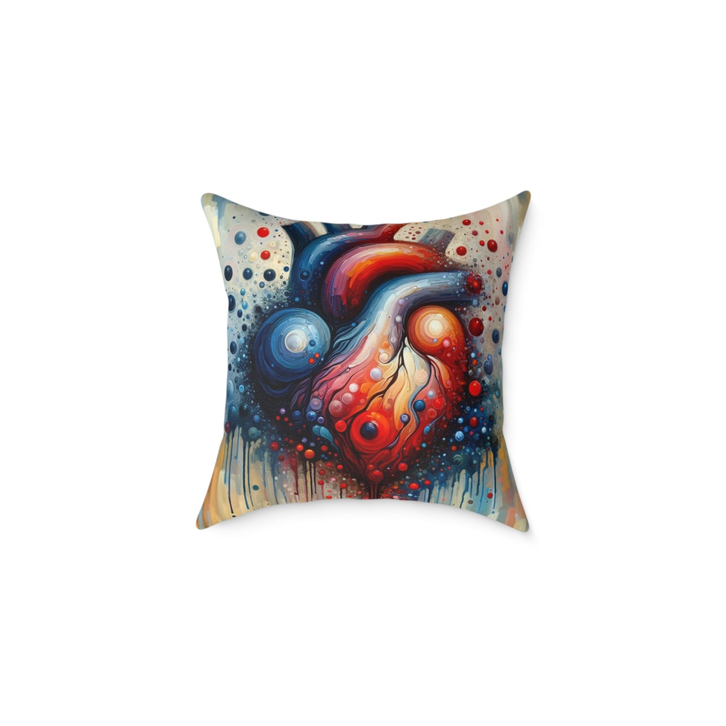 Empathetic Heart Expression Spun Polyester Pillow