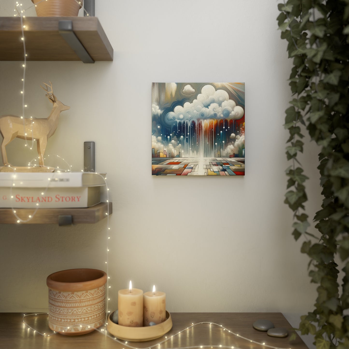 Grounding Silver Clouds Canvas Photo Tile