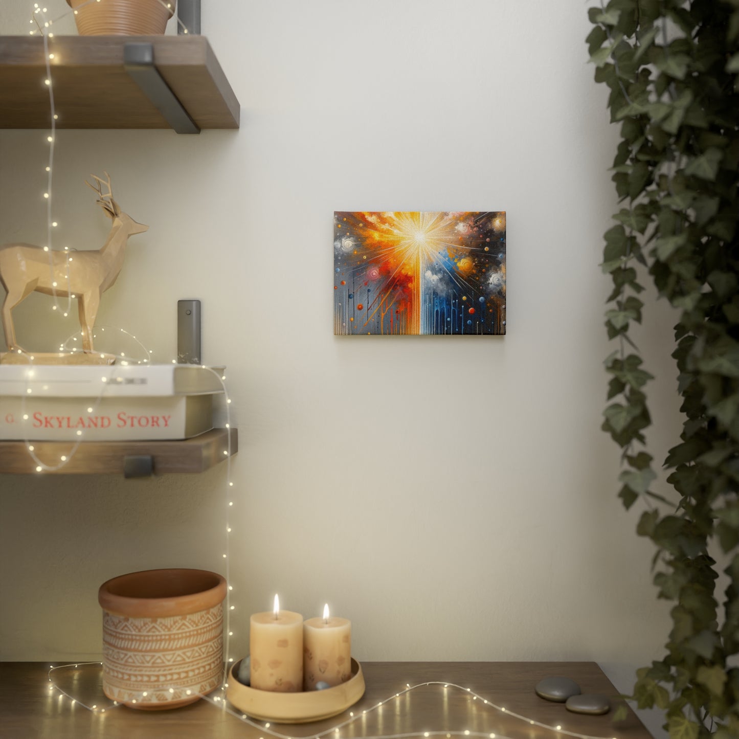 Luminous Abstract Tachism Canvas Photo Tile